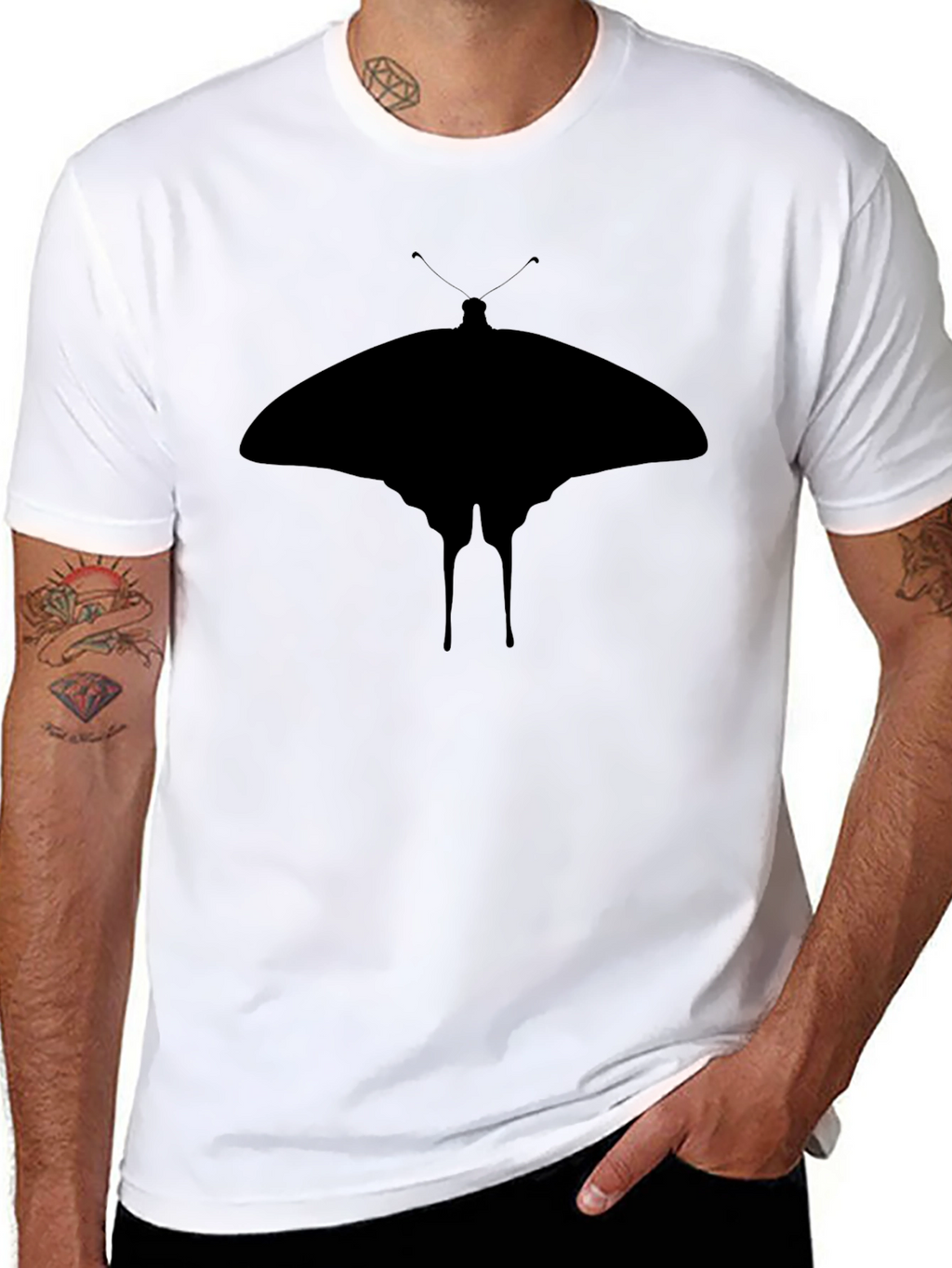 Black Butterfly Graphic Tee - Stylish Menswear