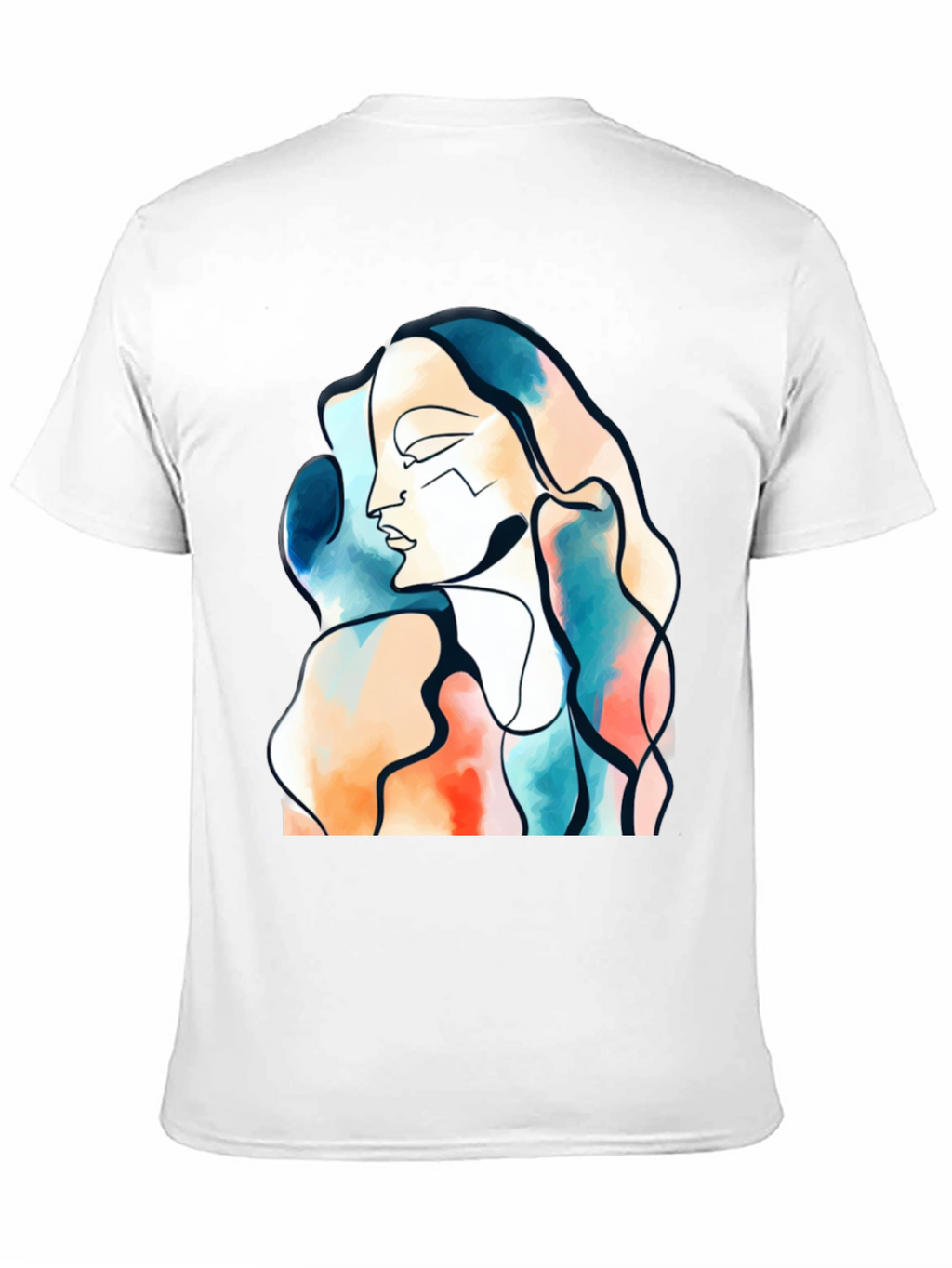 Abstract Face Graphic Print Black T-Shirt
