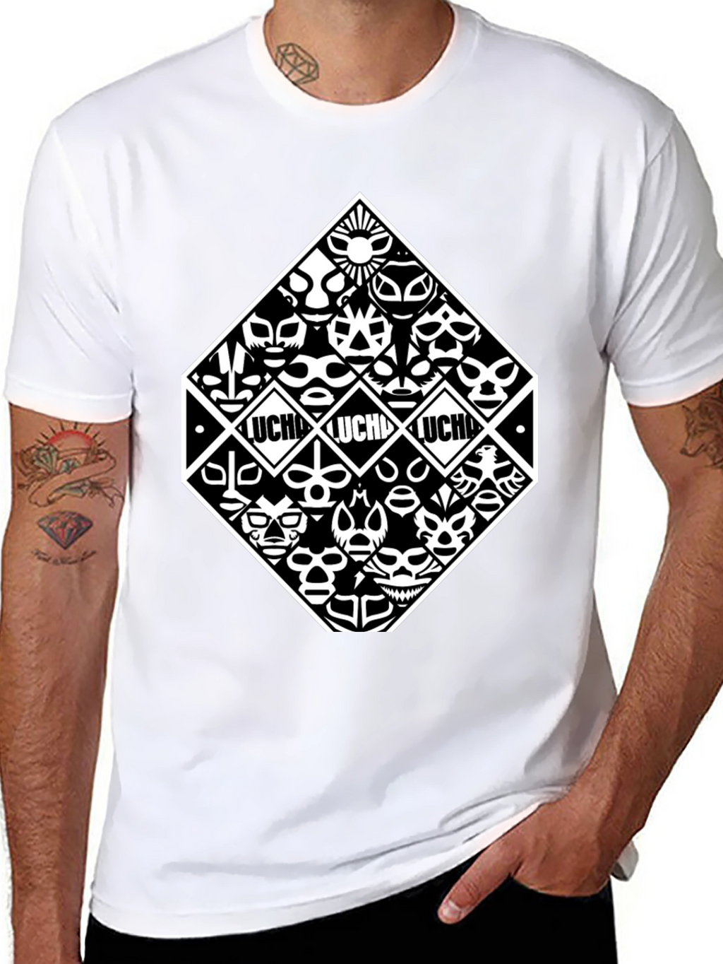 Lucha Libre Masks Black T-Shirt