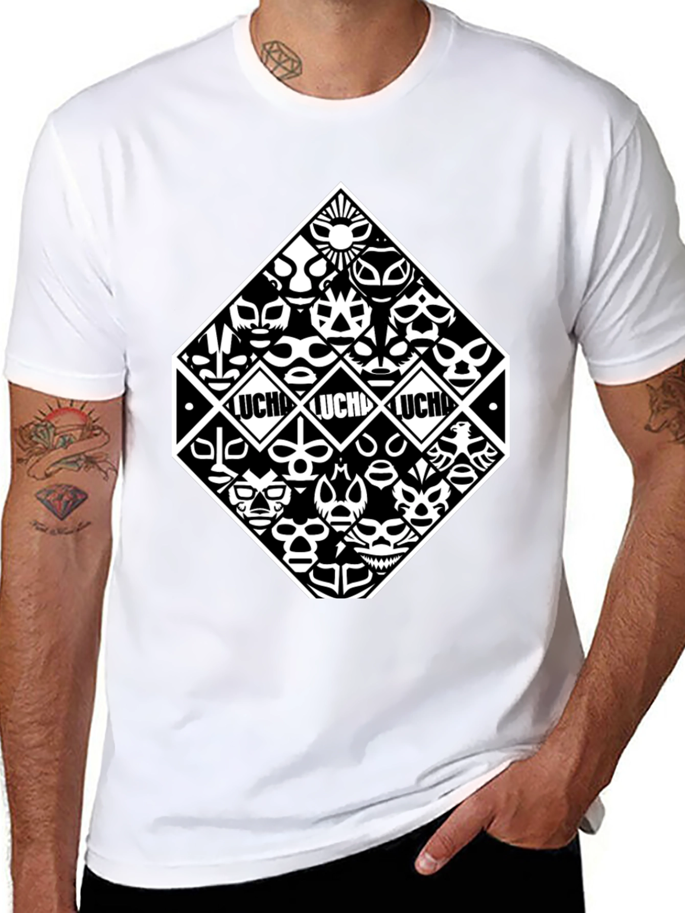 Lucha Libre Masks Black T-Shirt