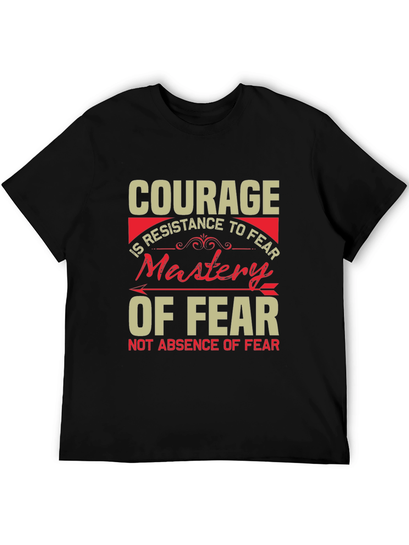 Courage Mastery of Fear Black Graphic Tee