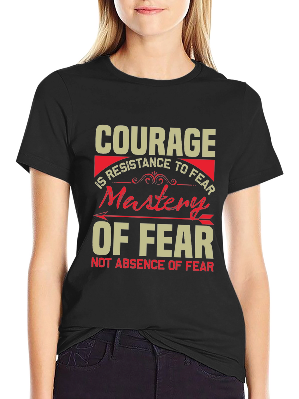 Courage Mastery of Fear Black Graphic Tee