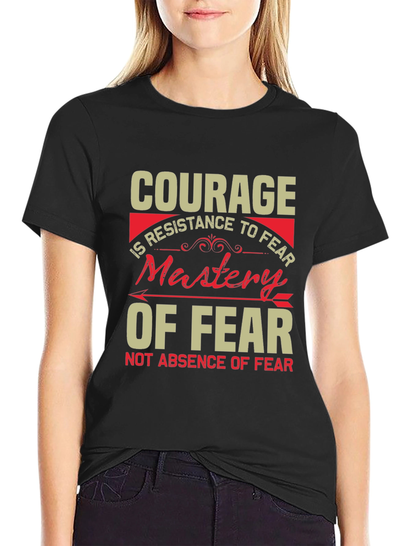 Courage Mastery of Fear Black Graphic Tee