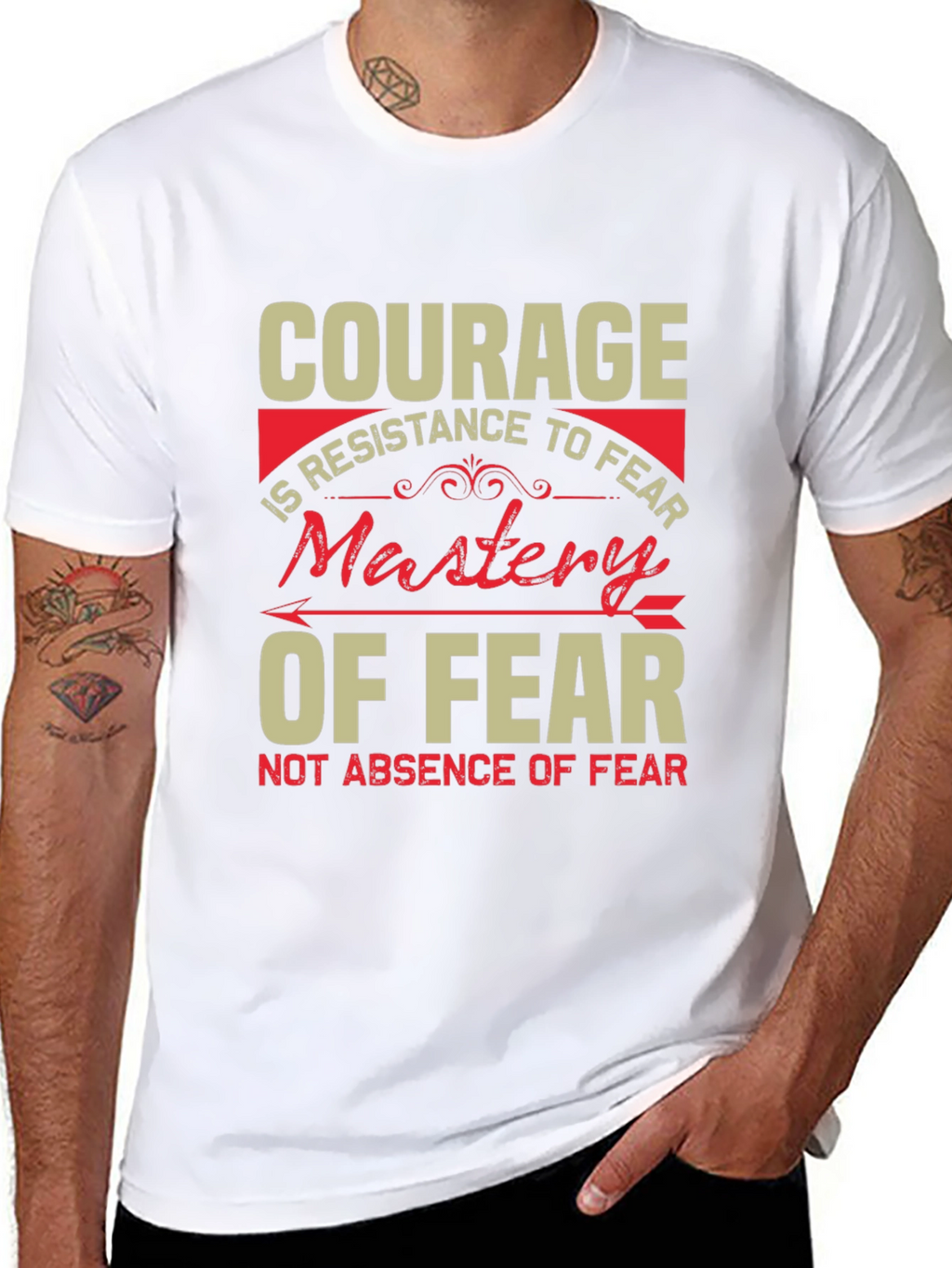Courage Mastery of Fear Black Graphic Tee