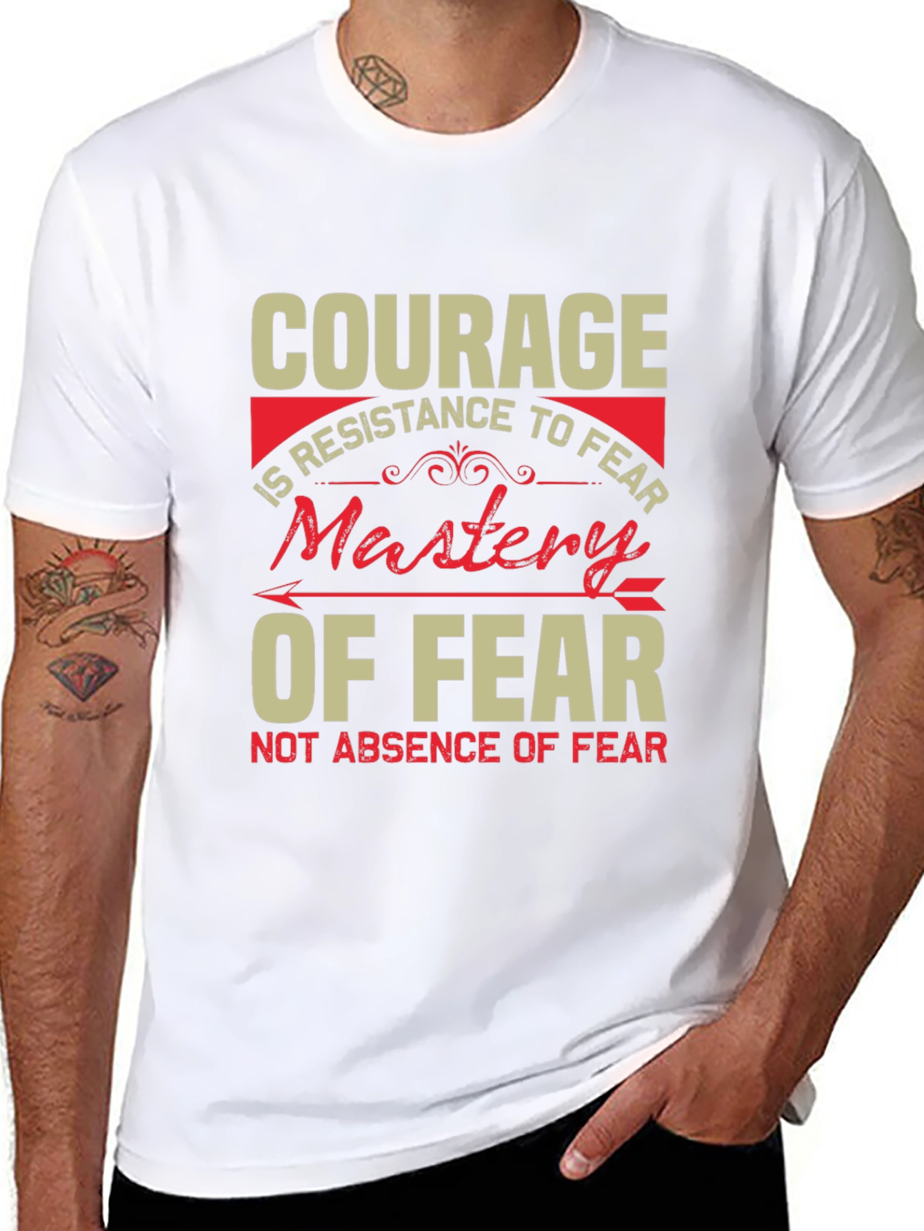 Courage Mastery of Fear Black Graphic Tee