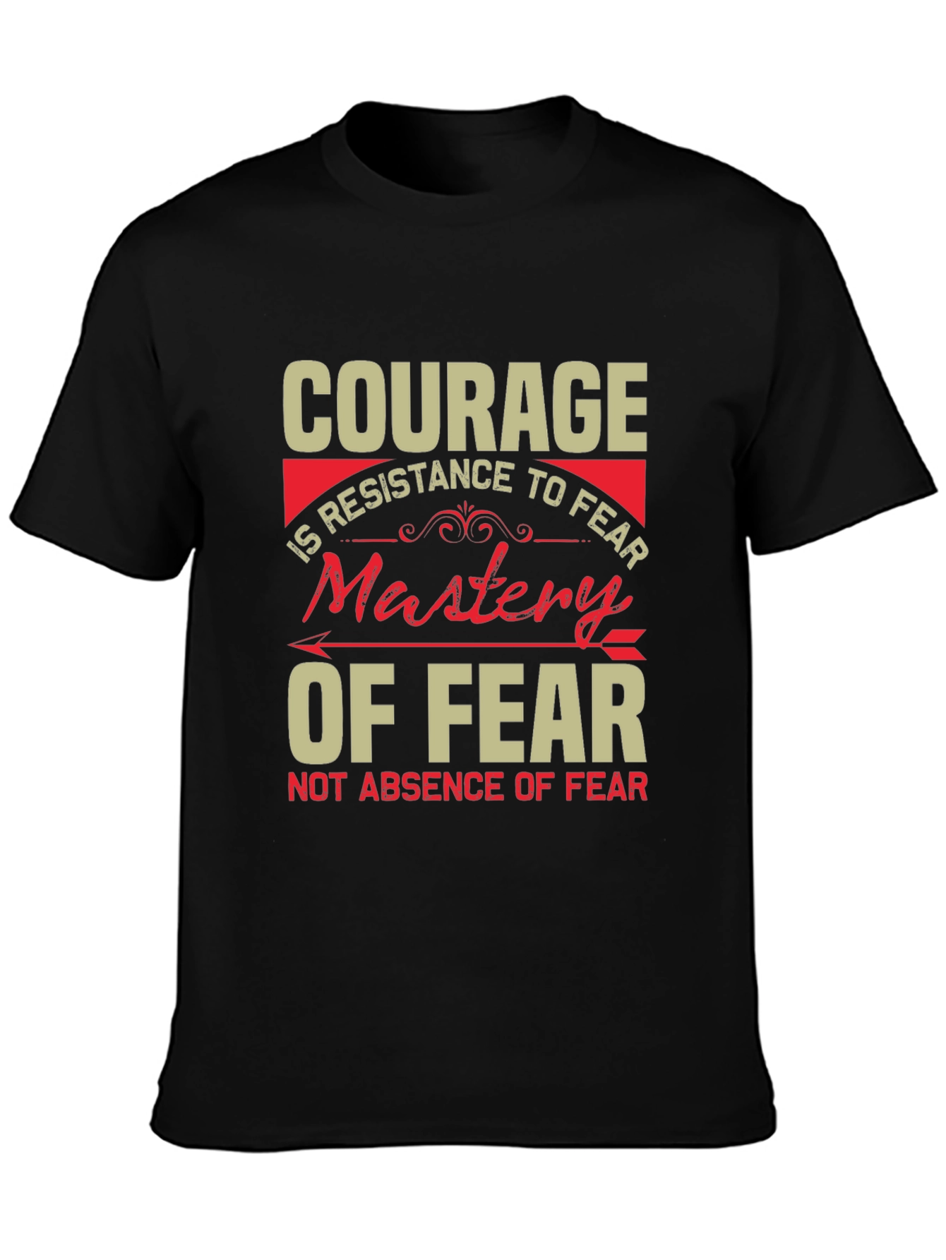 Courage Mastery of Fear Black Graphic Tee