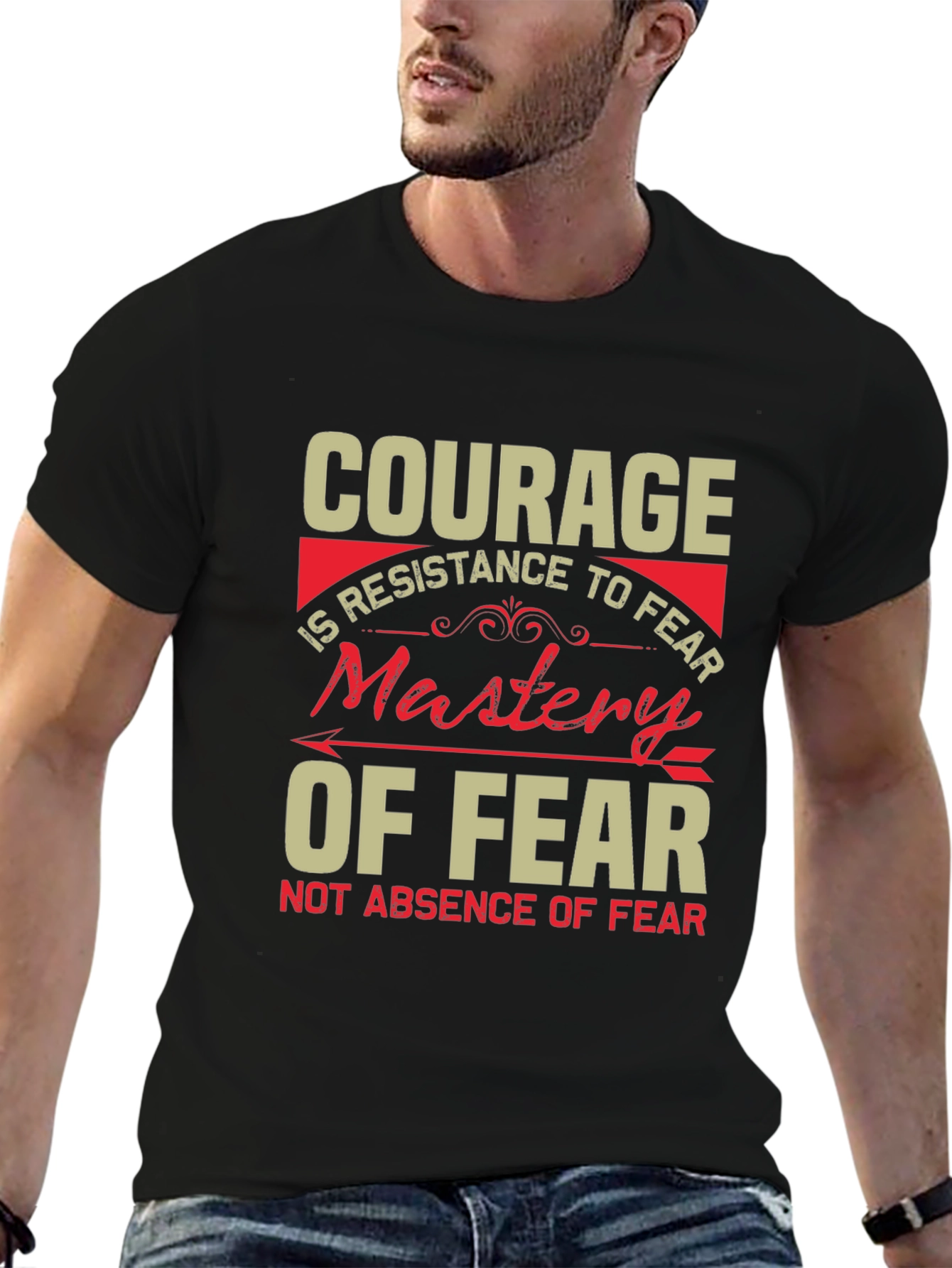 Courage Mastery of Fear Black Graphic Tee