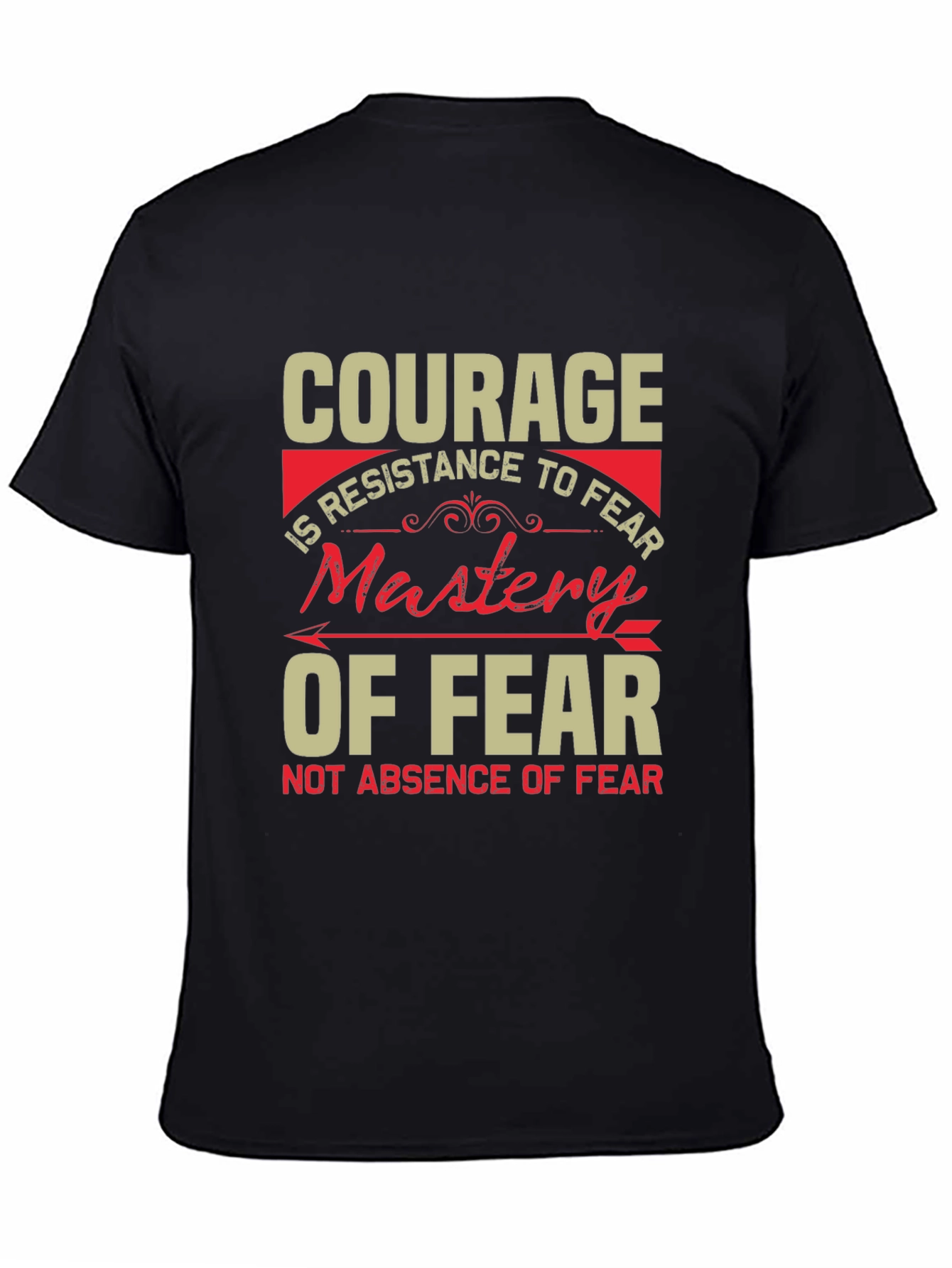 Courage Mastery of Fear Black Graphic Tee