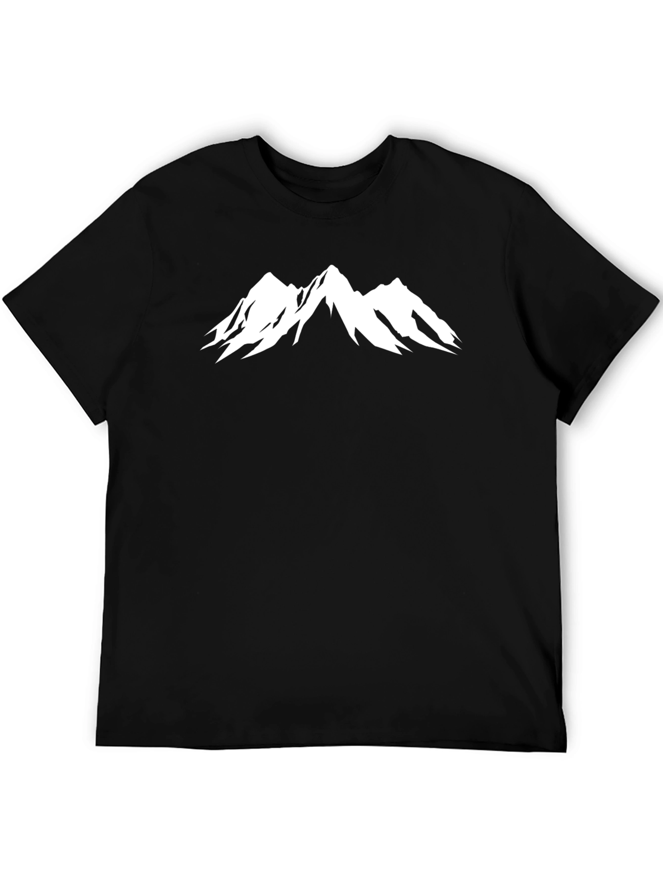 Mountain Graphic Tee - Black Cotton T-Shirt
