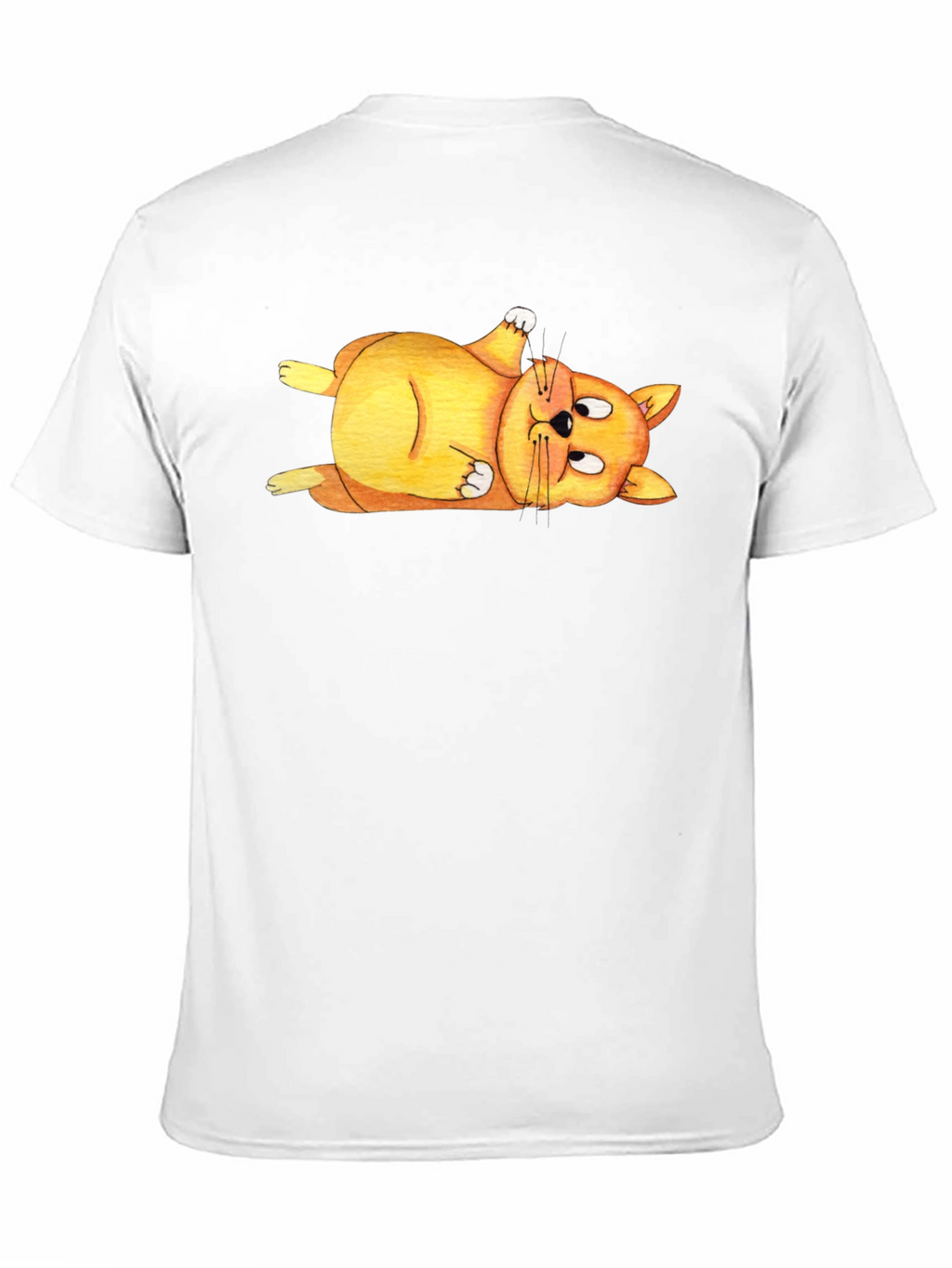 Lazy Cat T-Shirt - Black Crew Neck Tee