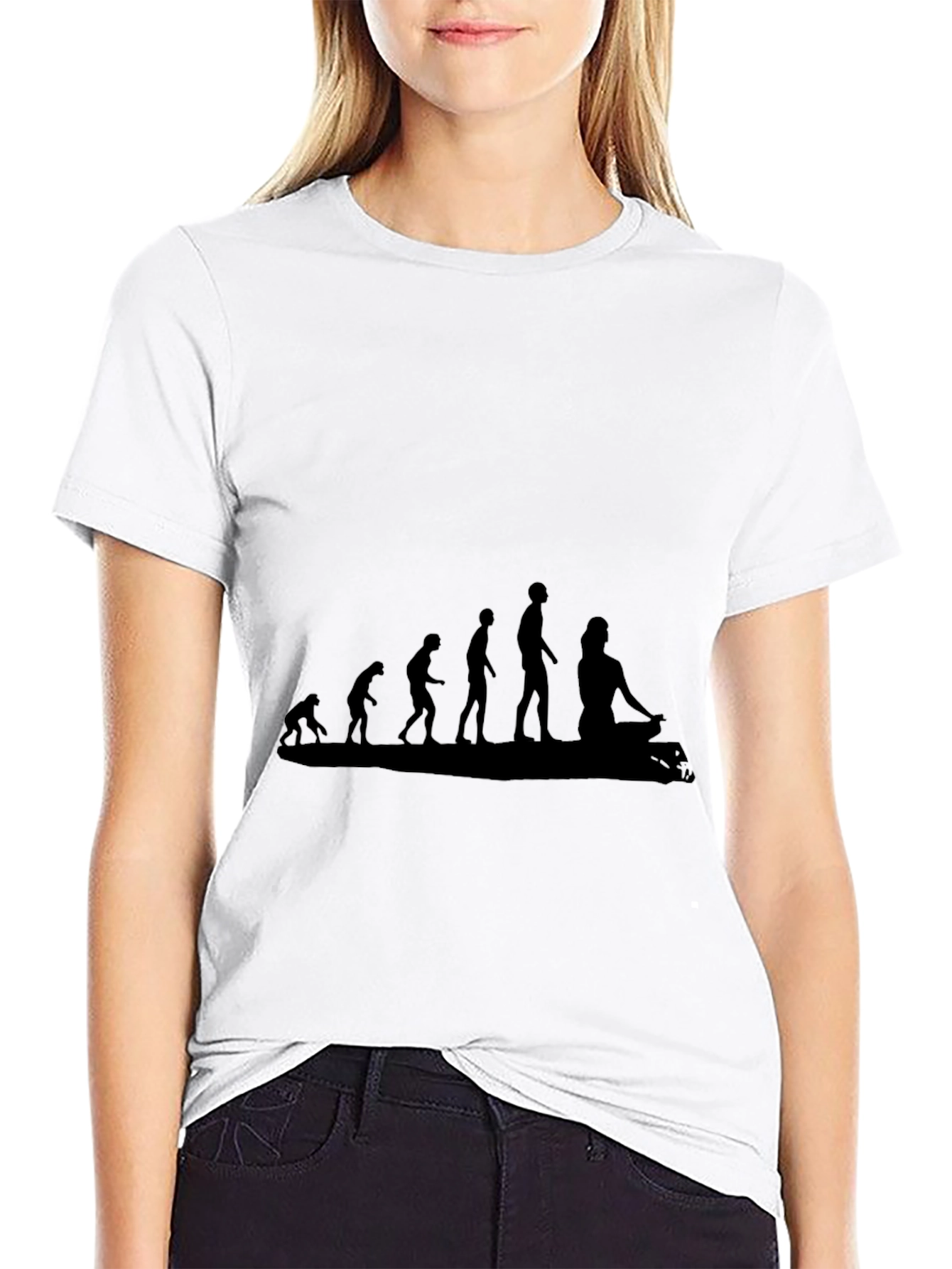 Evolution of Yoga T-Shirt - Black Cotton Tee