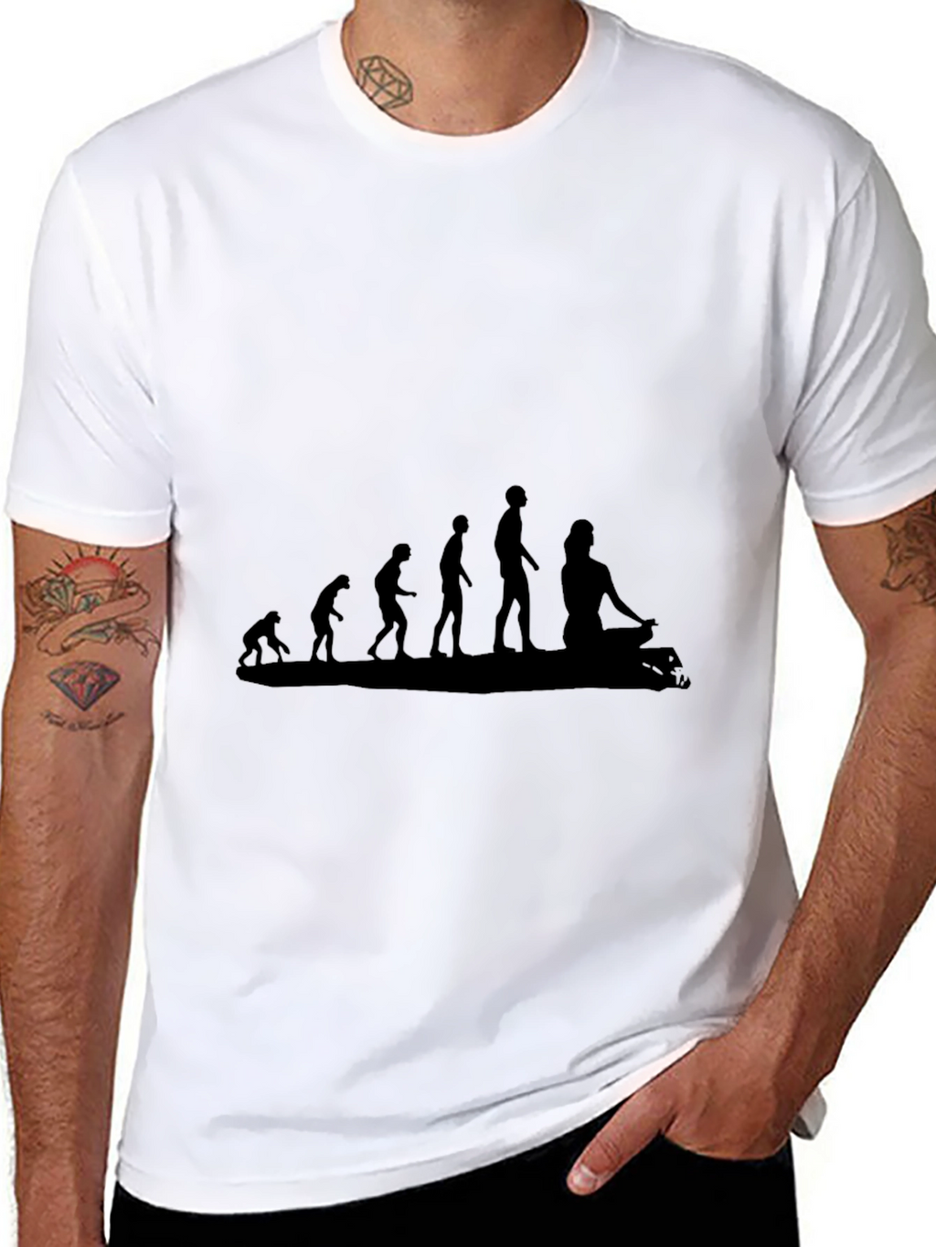 Evolution of Yoga T-Shirt - Black Cotton Tee