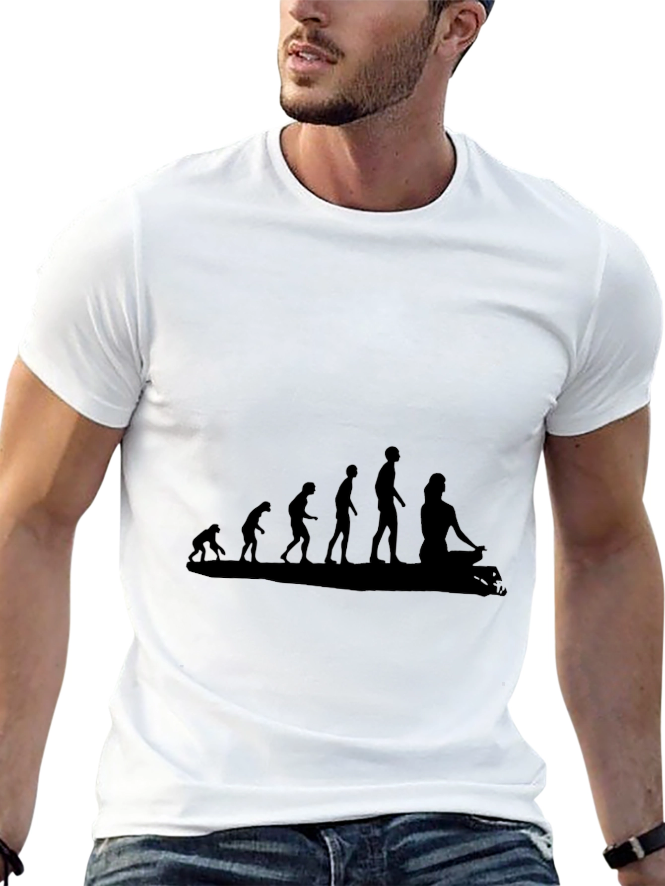 Evolution of Yoga T-Shirt - Black Cotton Tee