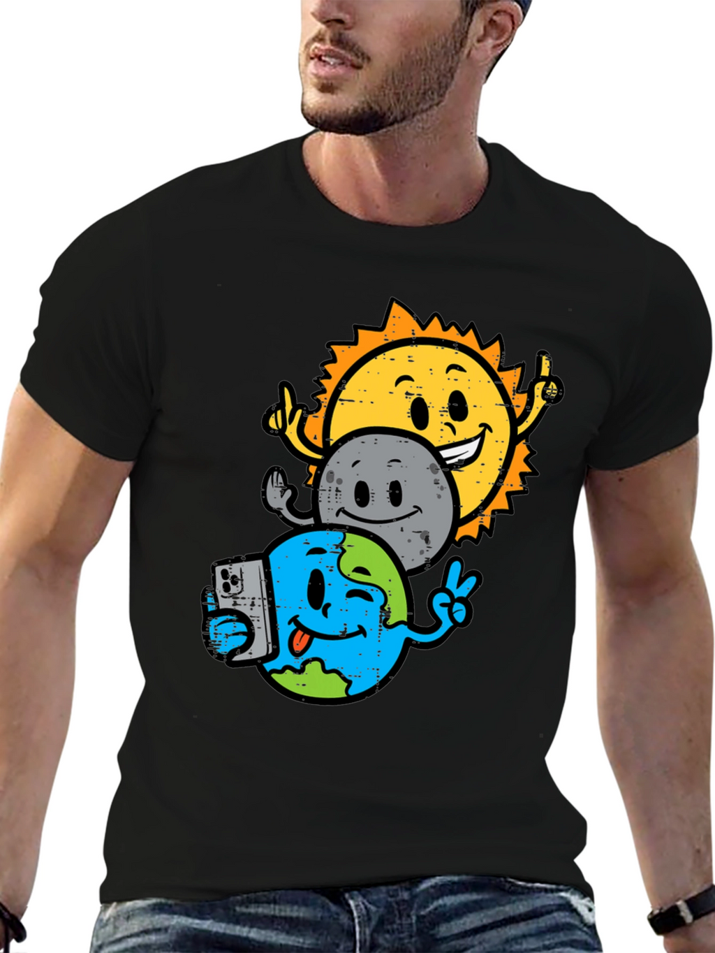 Sun Moon Earth Graphic T-Shirt