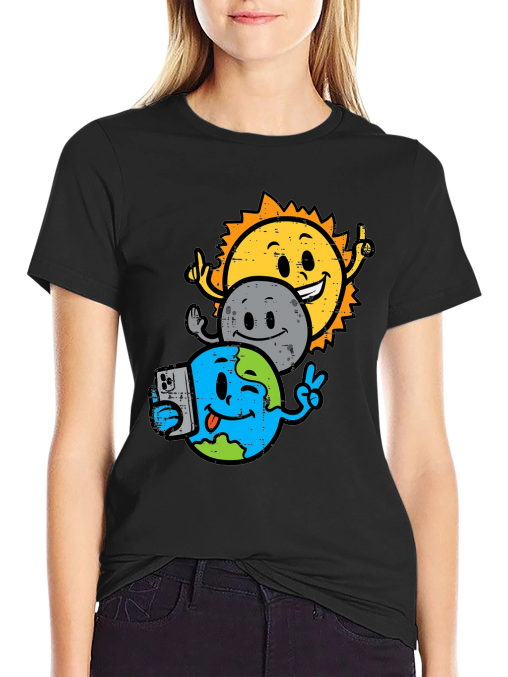 Sun Moon Earth Graphic T-Shirt