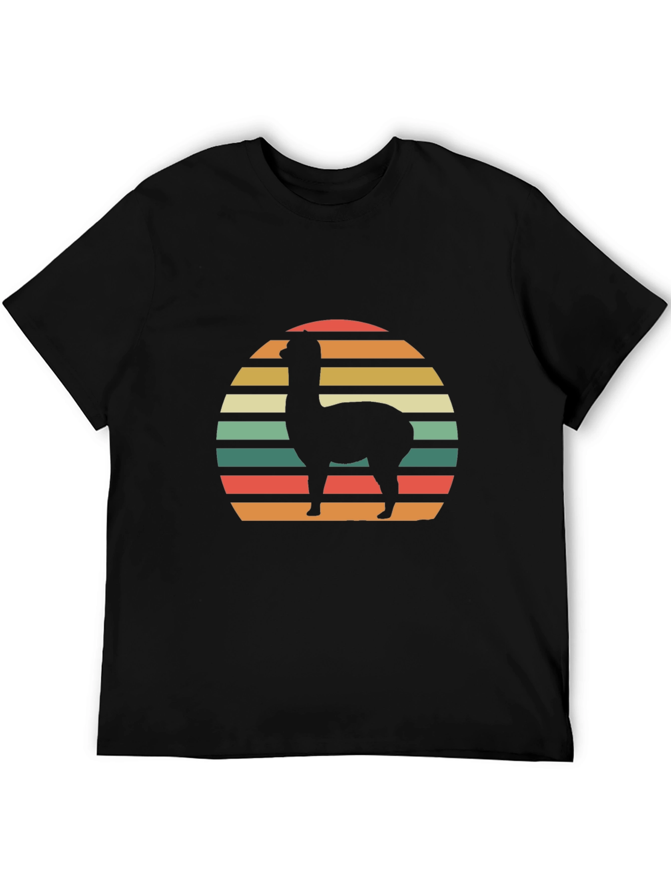 Retro Alpaca Sunset Graphic T-Shirt