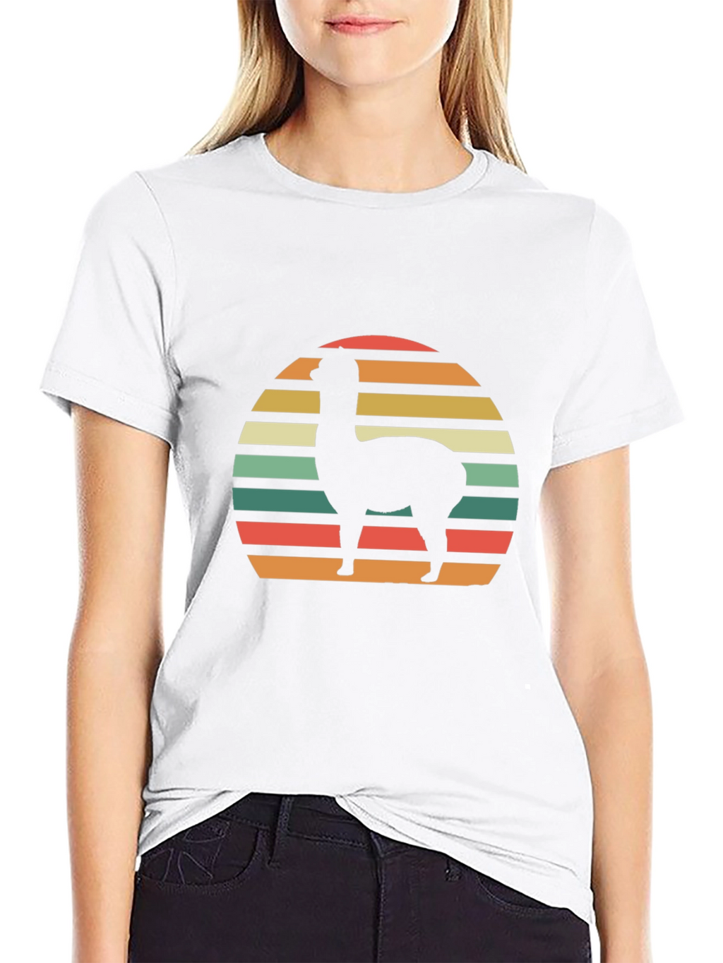 Retro Alpaca Sunset Graphic T-Shirt