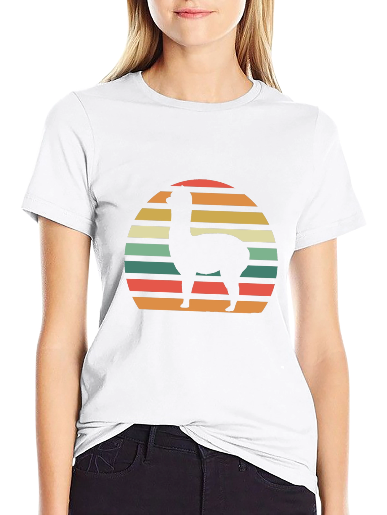 Retro Alpaca Sunset Graphic T-Shirt