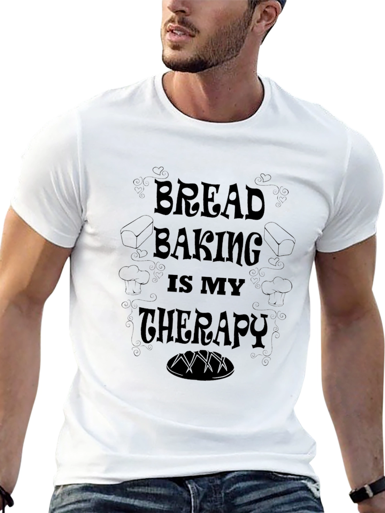 Bread Baking Therapy Black T-Shirt