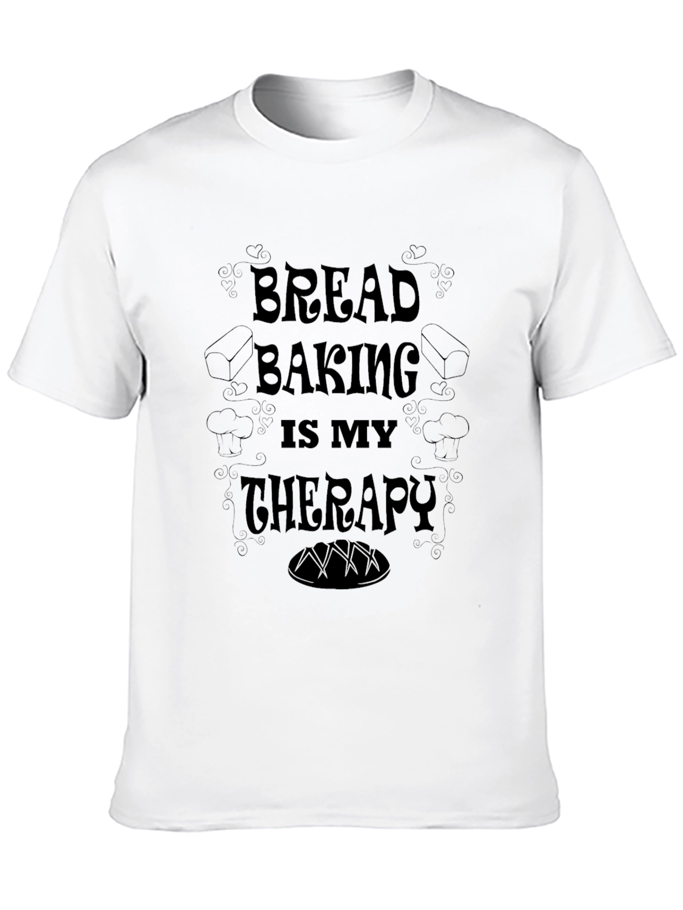 Bread Baking Therapy Black T-Shirt
