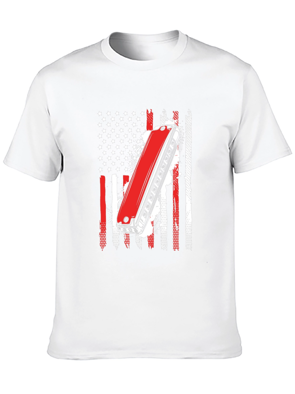 Harmonica American Flag Graphic Tee