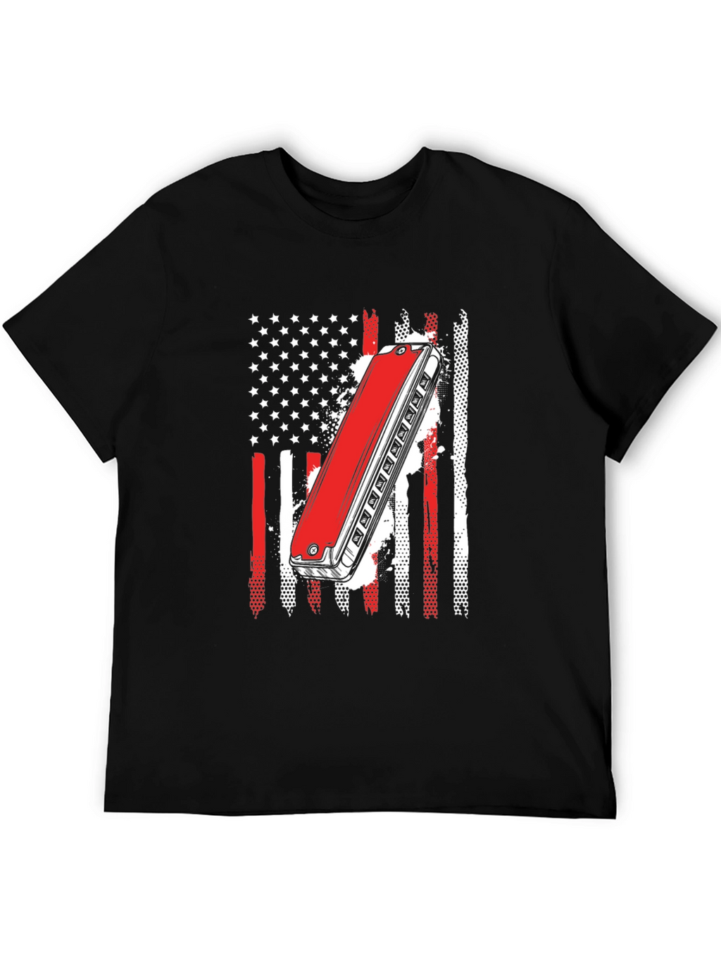 Harmonica American Flag Graphic Tee