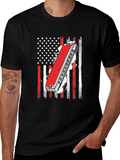Harmonica American Flag Graphic Tee