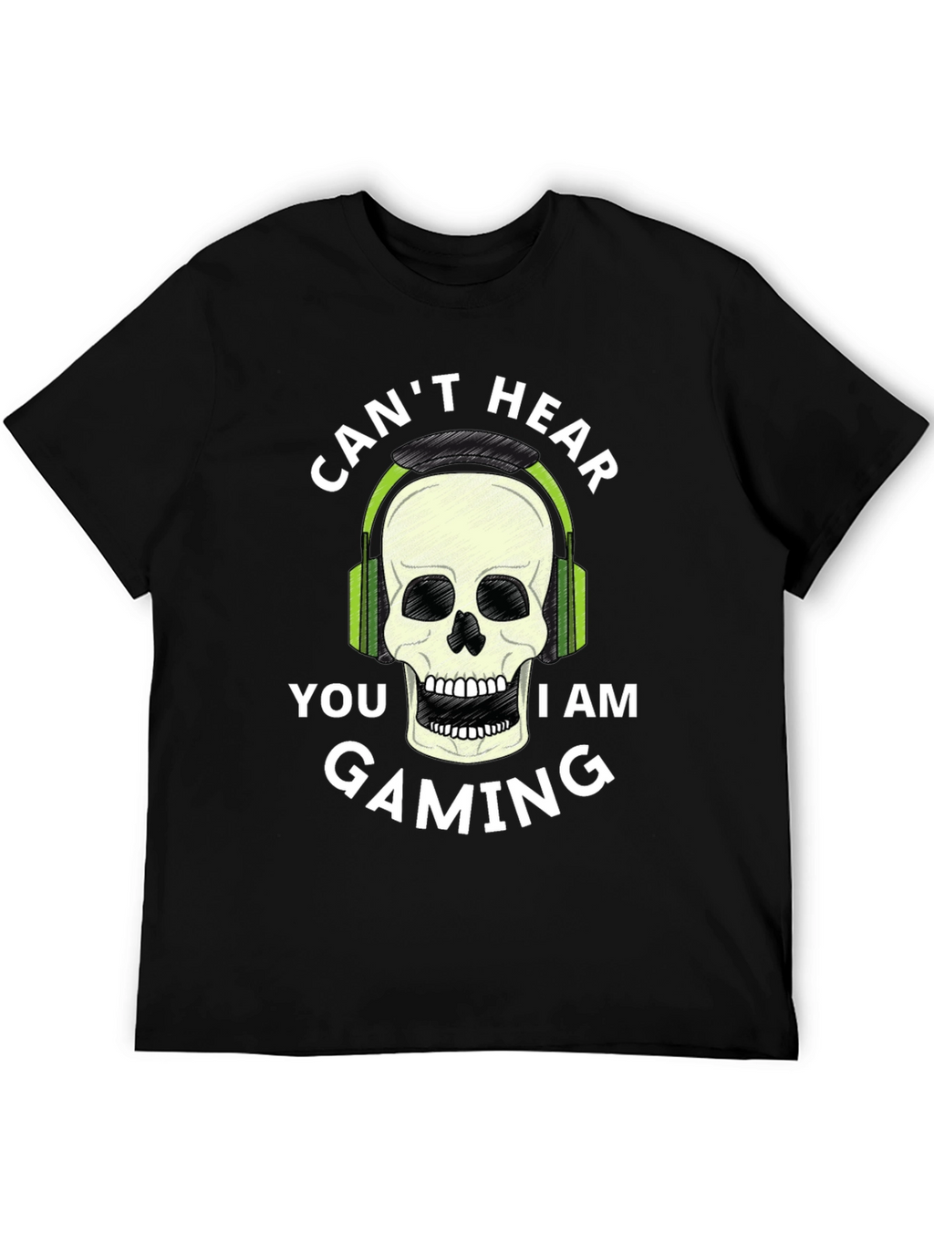 Gaming Skull T-Shirt - Cant Hear You Im Gaming