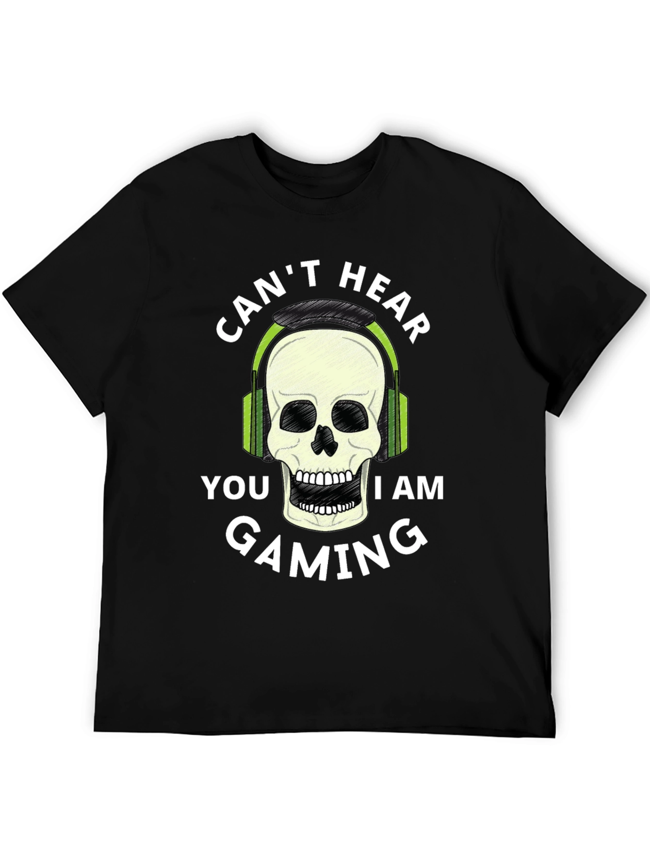 Gaming Skull T-Shirt - Cant Hear You Im Gaming