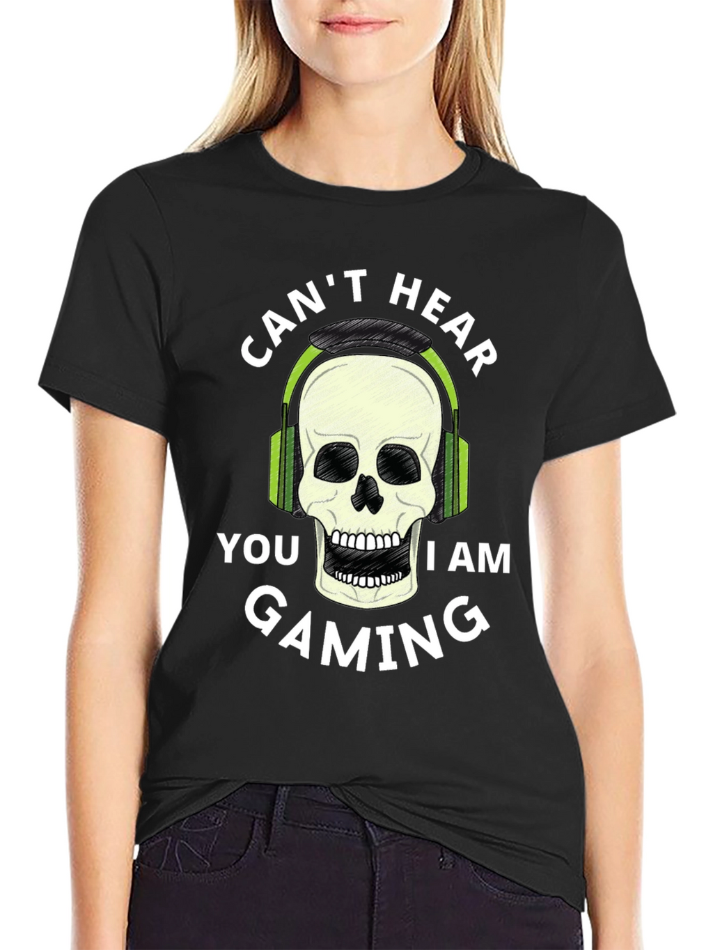 Gaming Skull T-Shirt - Cant Hear You Im Gaming