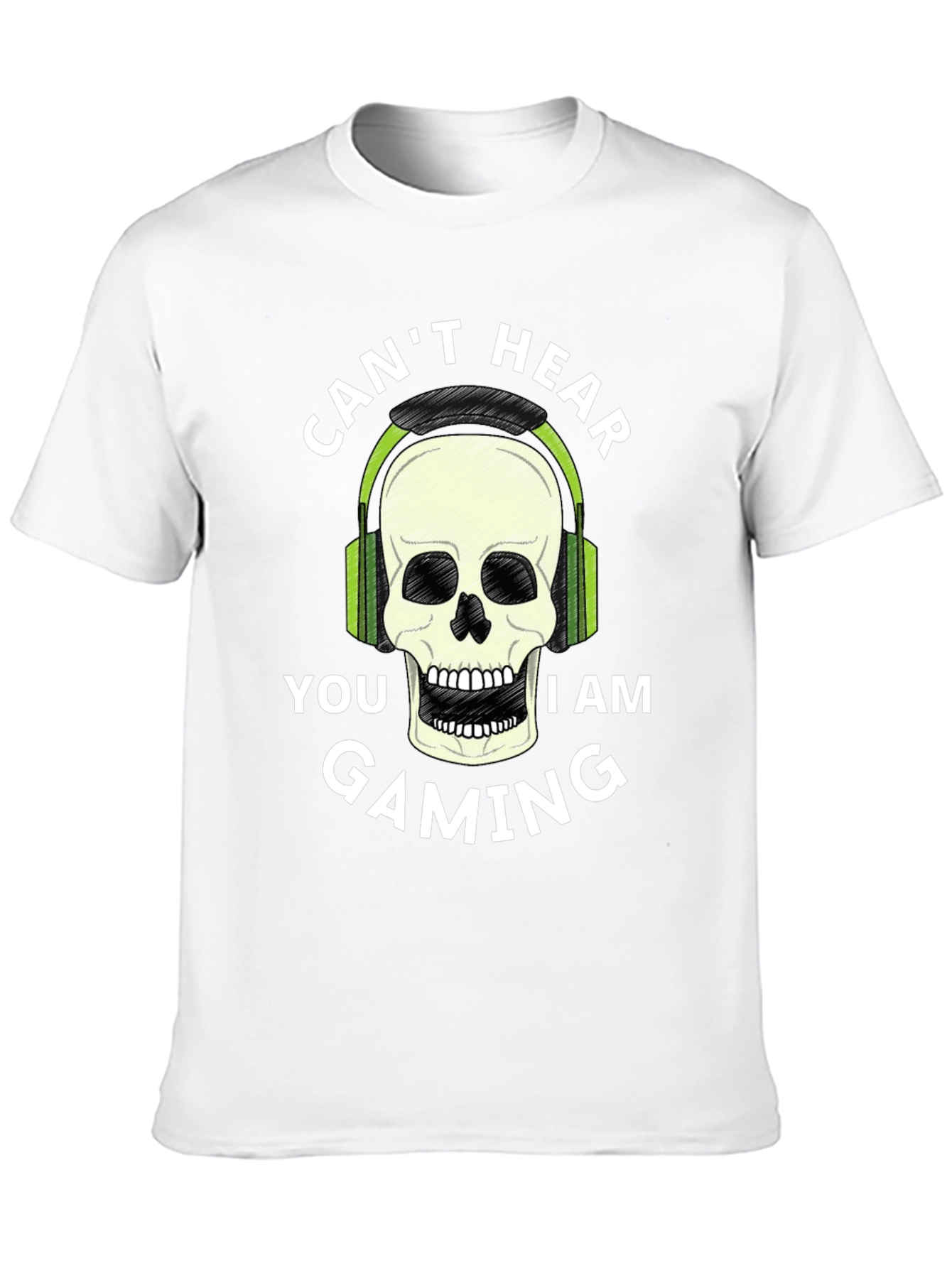 Gaming Skull T-Shirt - Cant Hear You Im Gaming