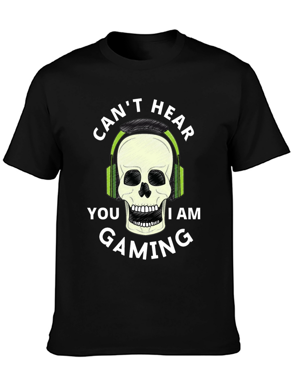 Gaming Skull T-Shirt - Cant Hear You Im Gaming