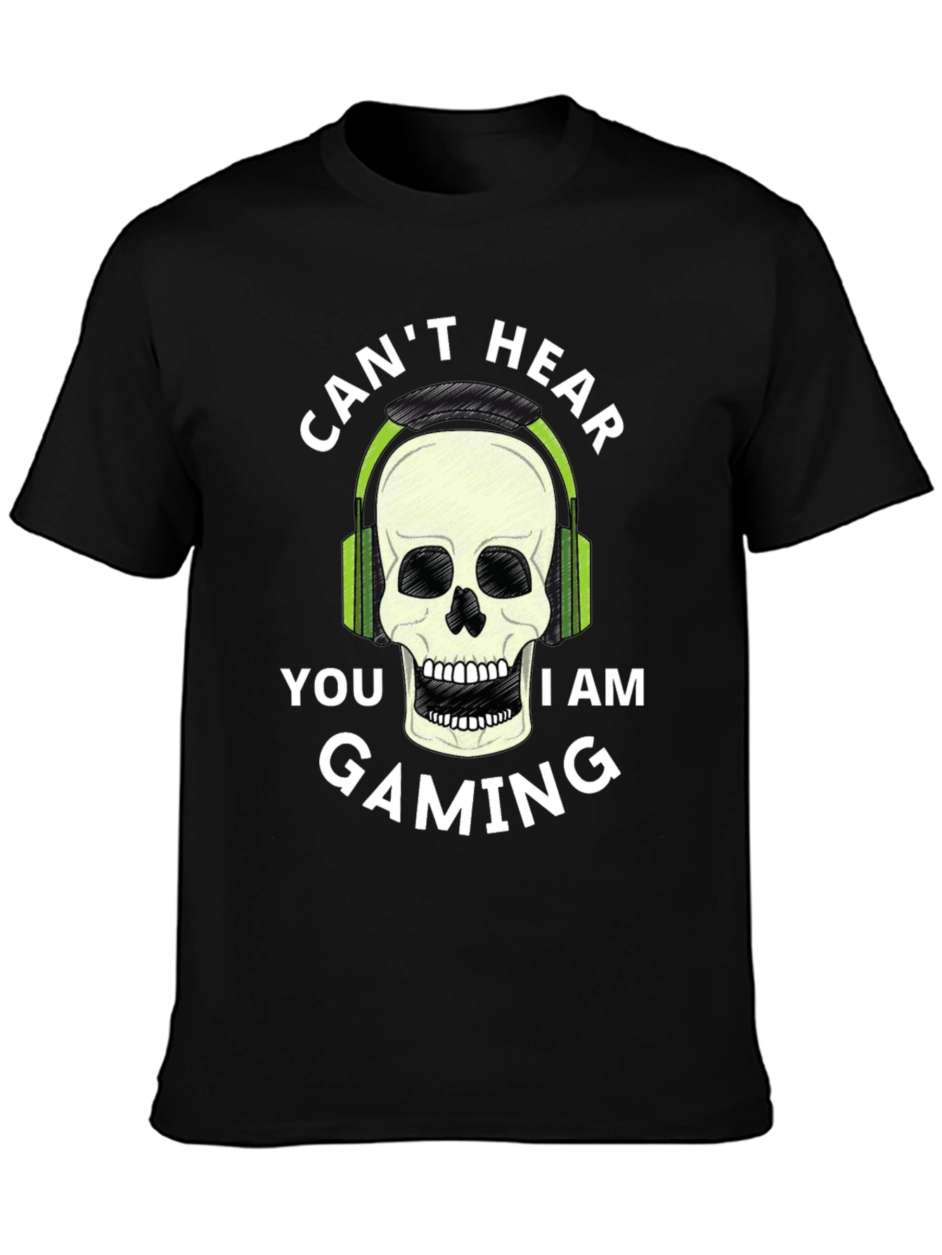Gaming Skull T-Shirt - Cant Hear You Im Gaming