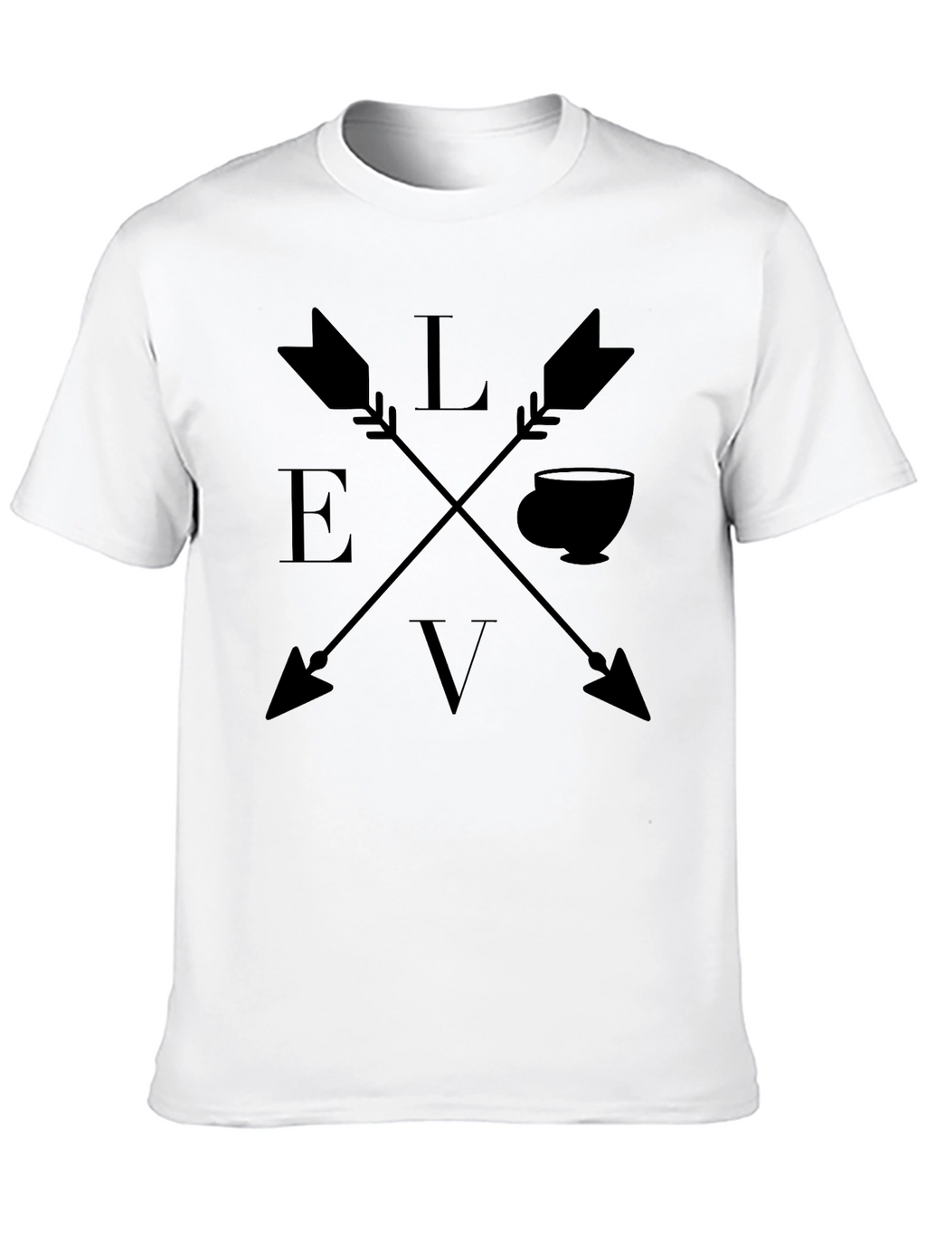 Love Tea Arrows Graphic T-Shirt Black Cotton