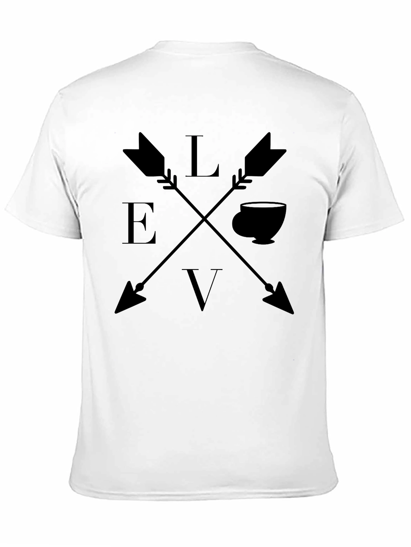 Love Tea Arrows Graphic T-Shirt Black Cotton