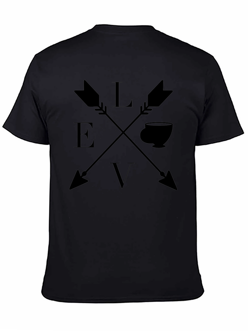 Love Tea Arrows Graphic T-Shirt Black Cotton