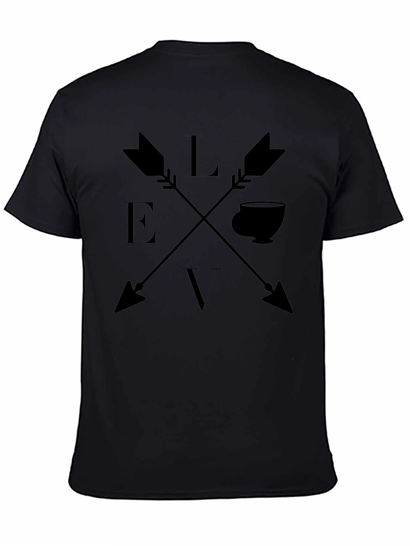 Love Tea Arrows Graphic T-Shirt Black Cotton