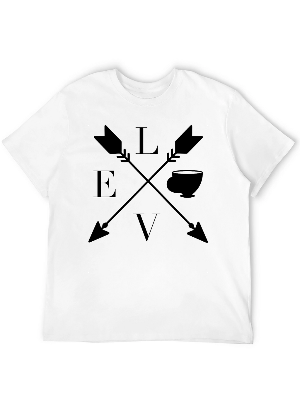 Love Tea Arrows Graphic T-Shirt Black Cotton