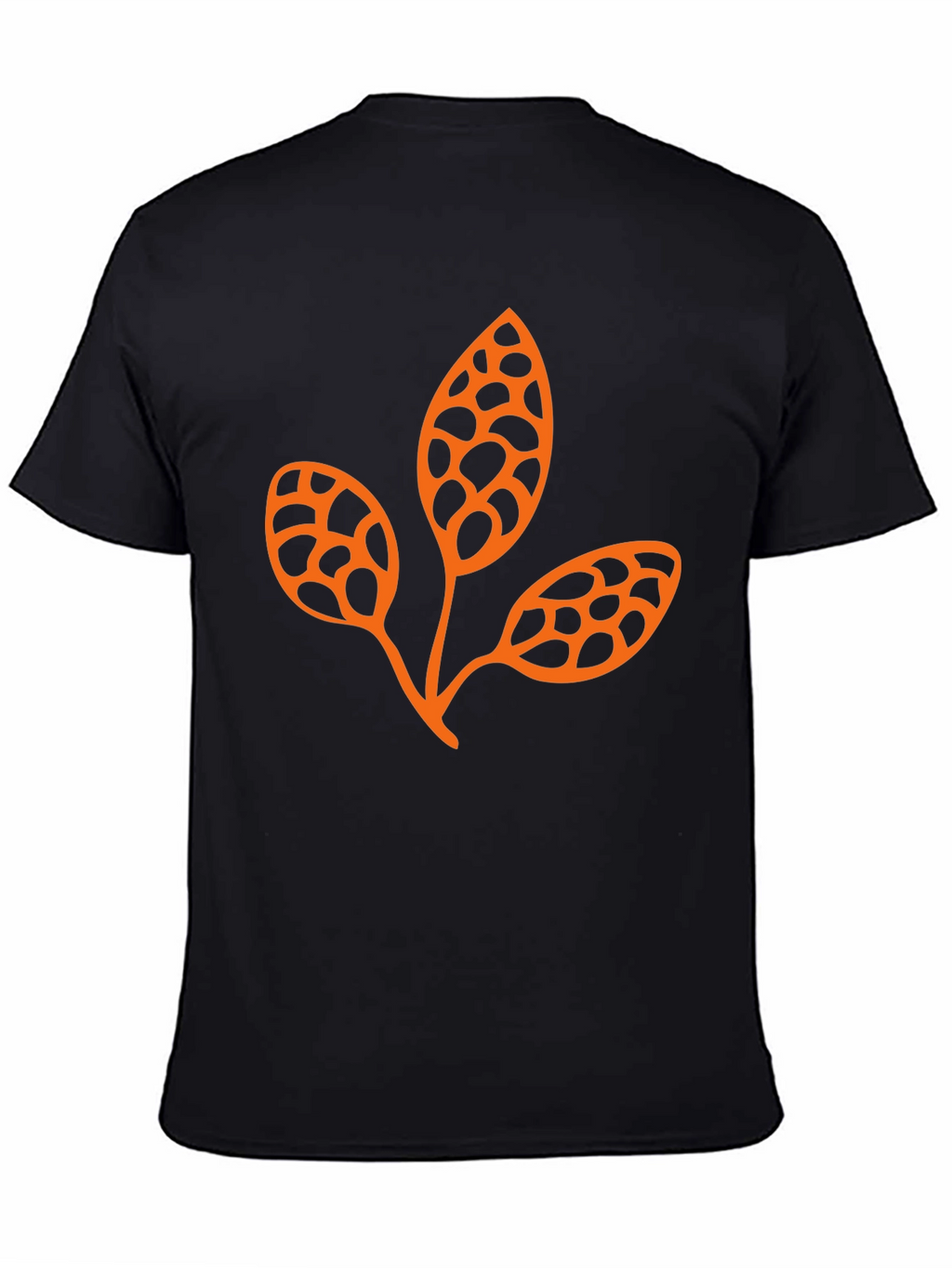 Trendy Black Tee with Unique Leaf Design