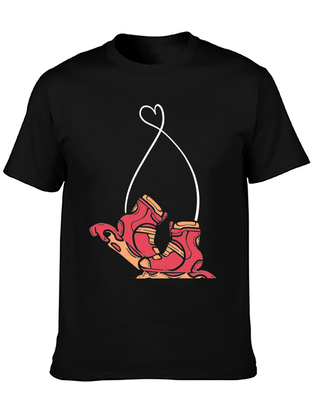 Retro Roller Skate Heart Graphic Tee