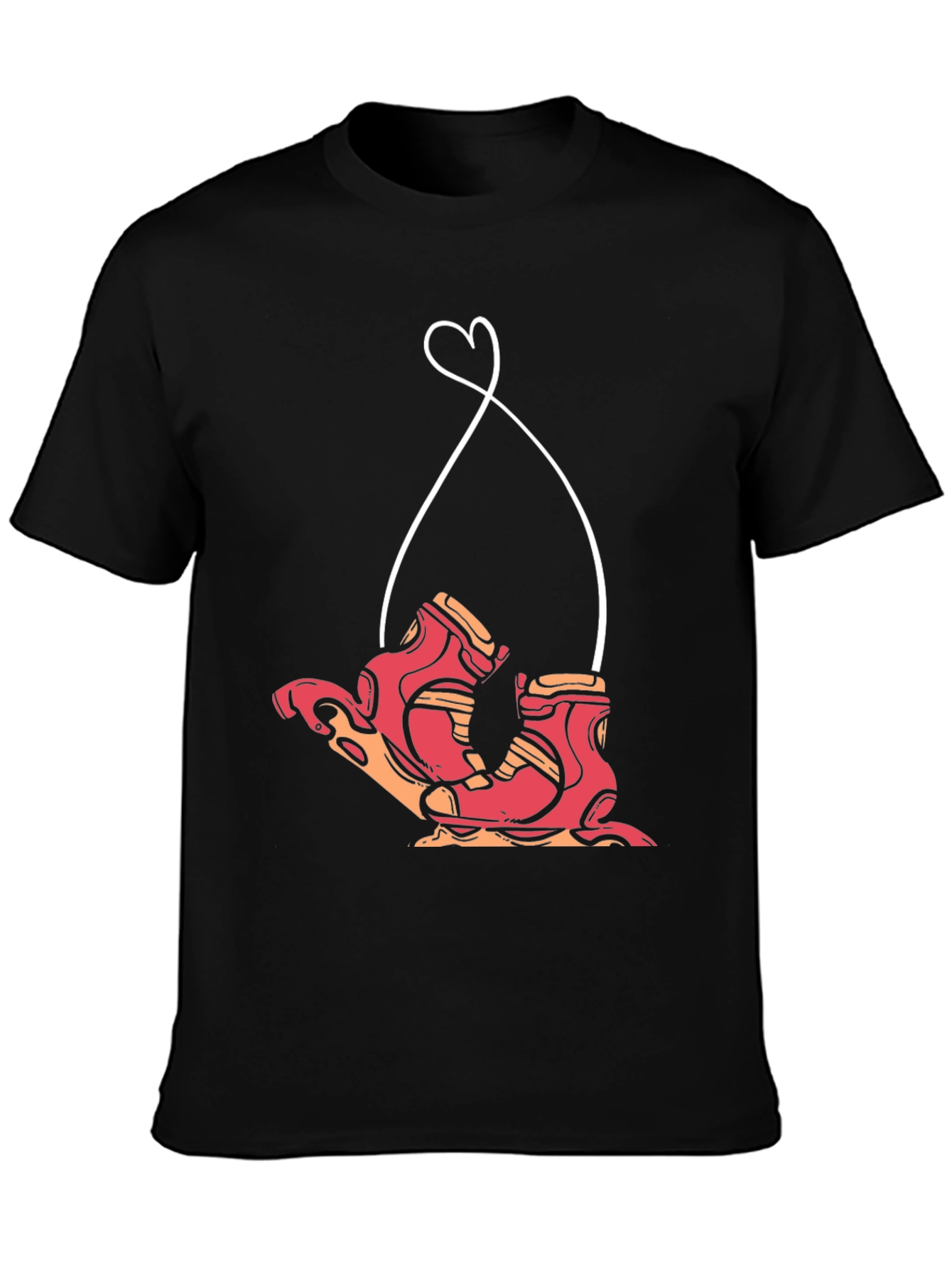 Retro Roller Skate Heart Graphic Tee