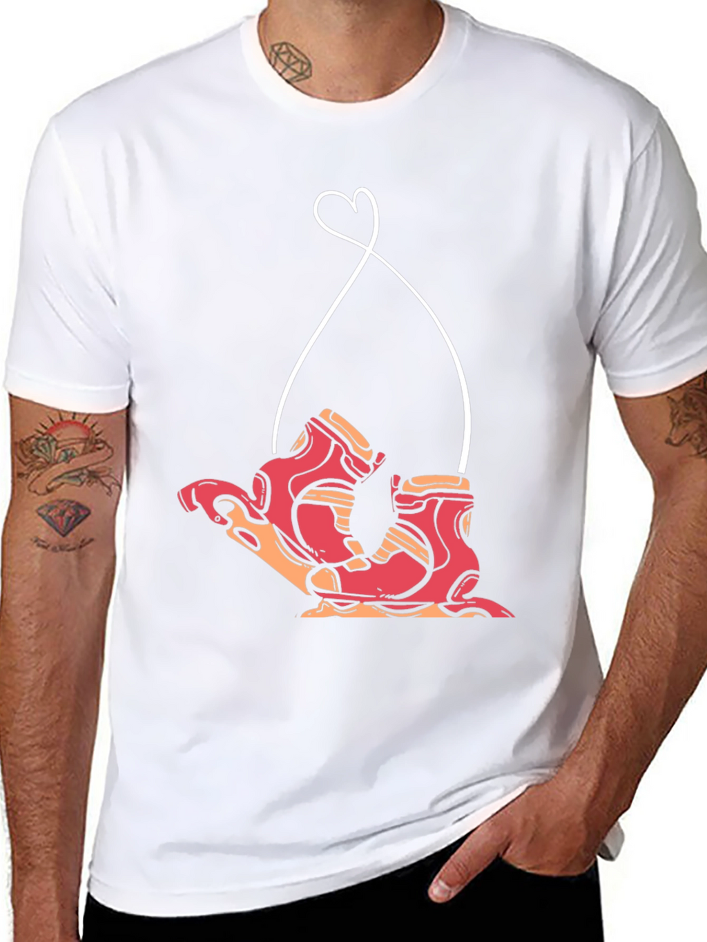Retro Roller Skate Heart Graphic Tee