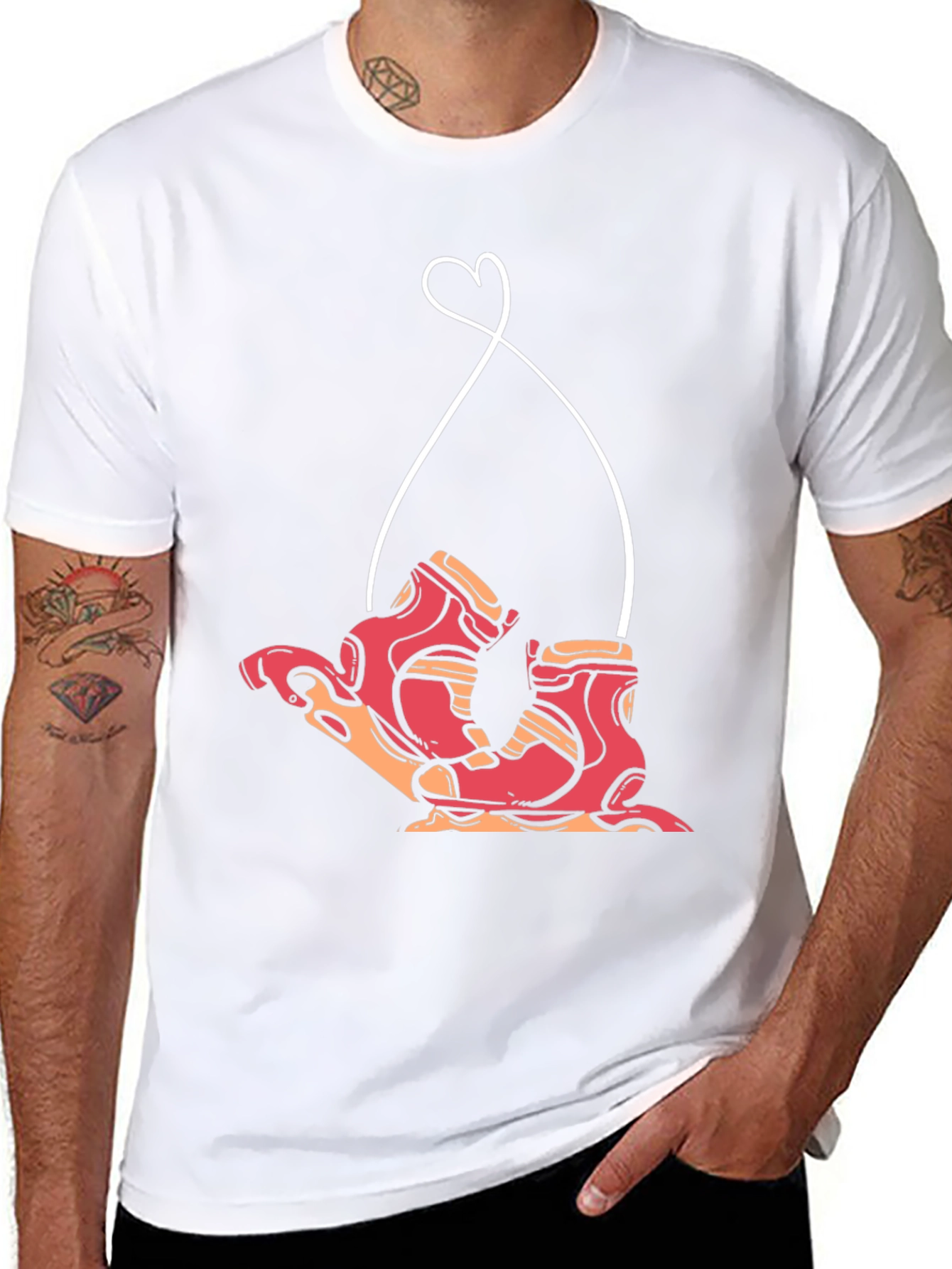 Retro Roller Skate Heart Graphic Tee