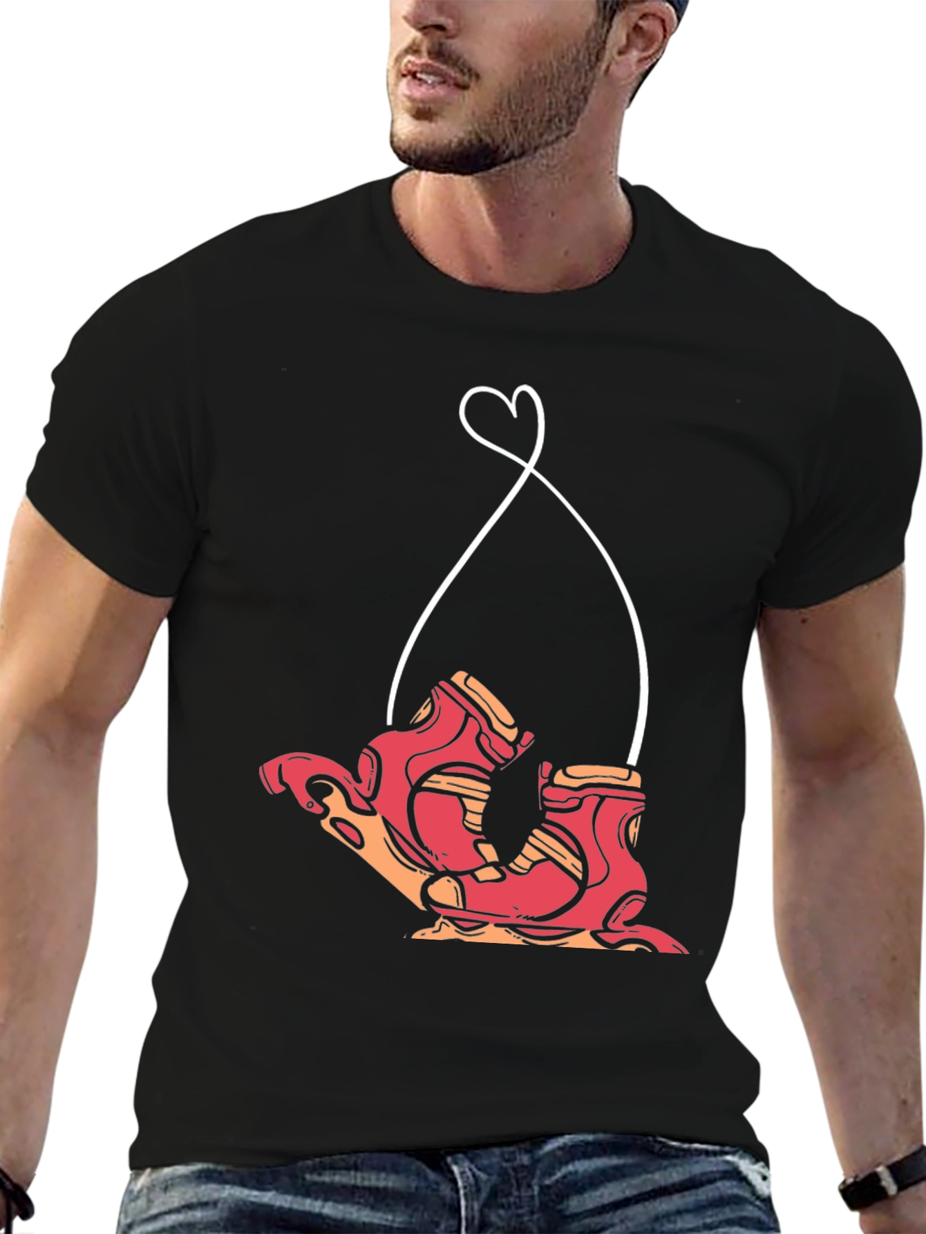 Retro Roller Skate Heart Graphic Tee