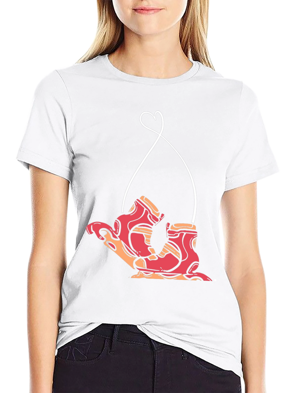 Retro Roller Skate Heart Graphic Tee