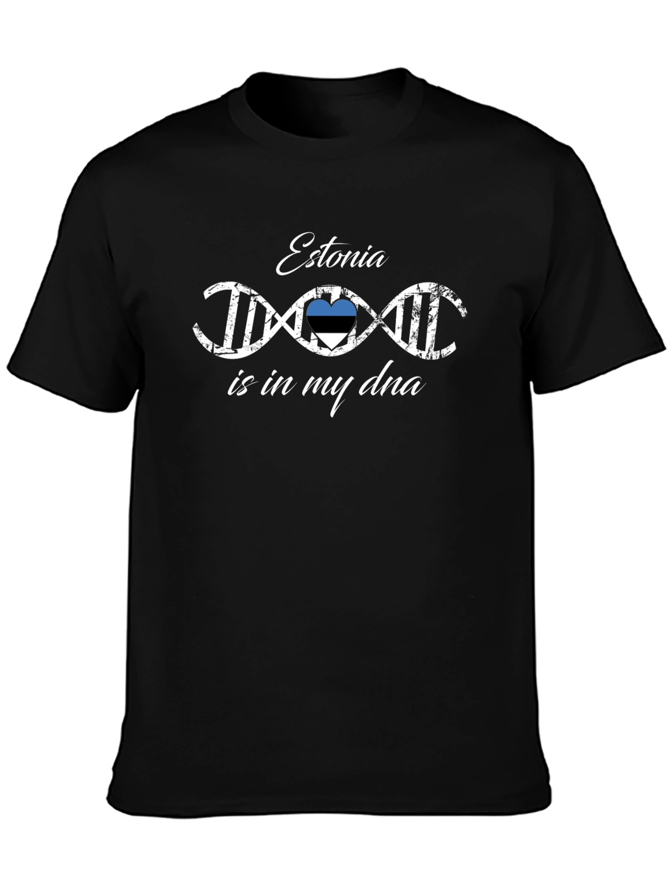 Estonia DNA Pride T-Shirt - Black Cotton Tee