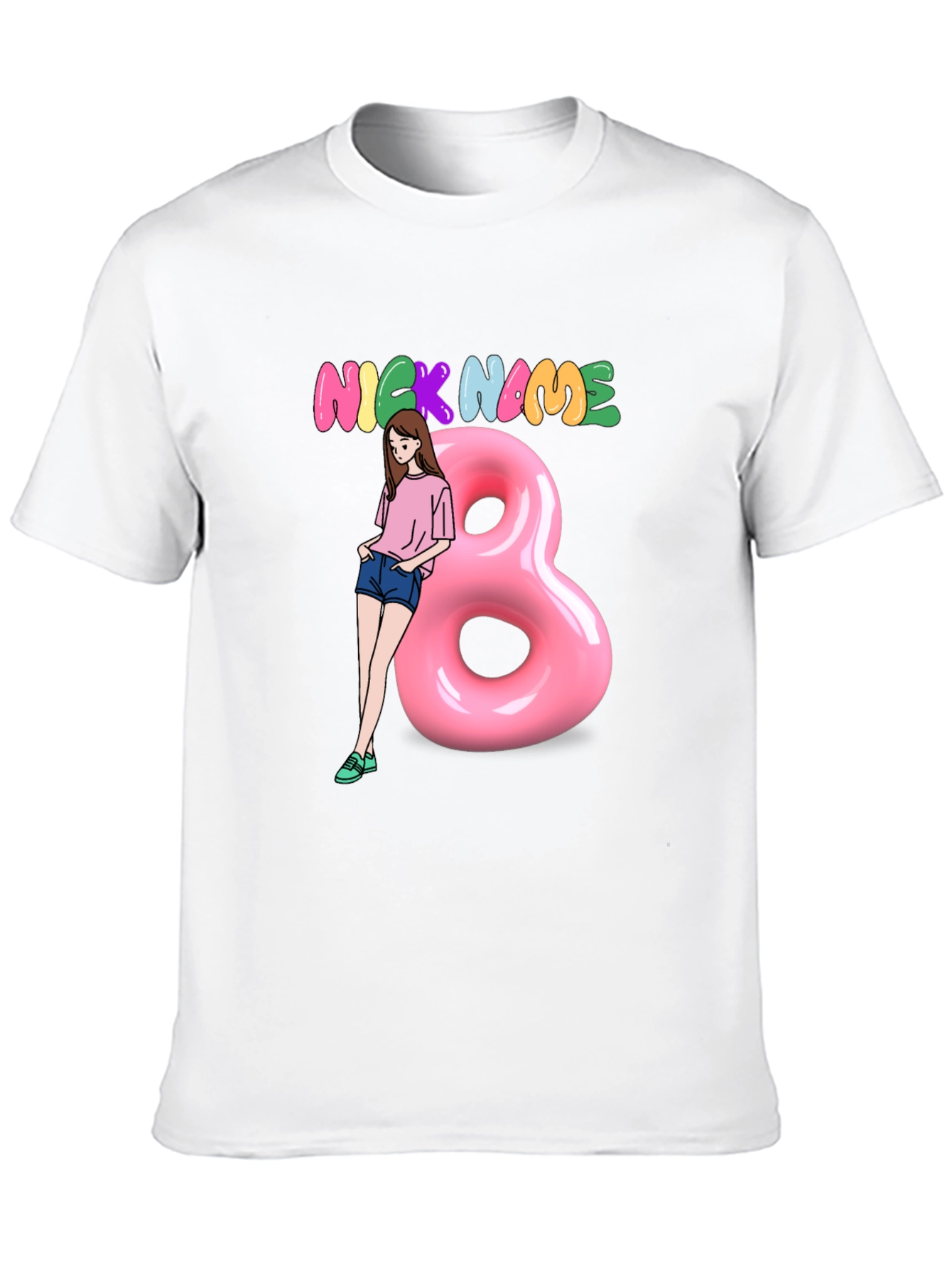 Nickname Graphic Print Black T-Shirt