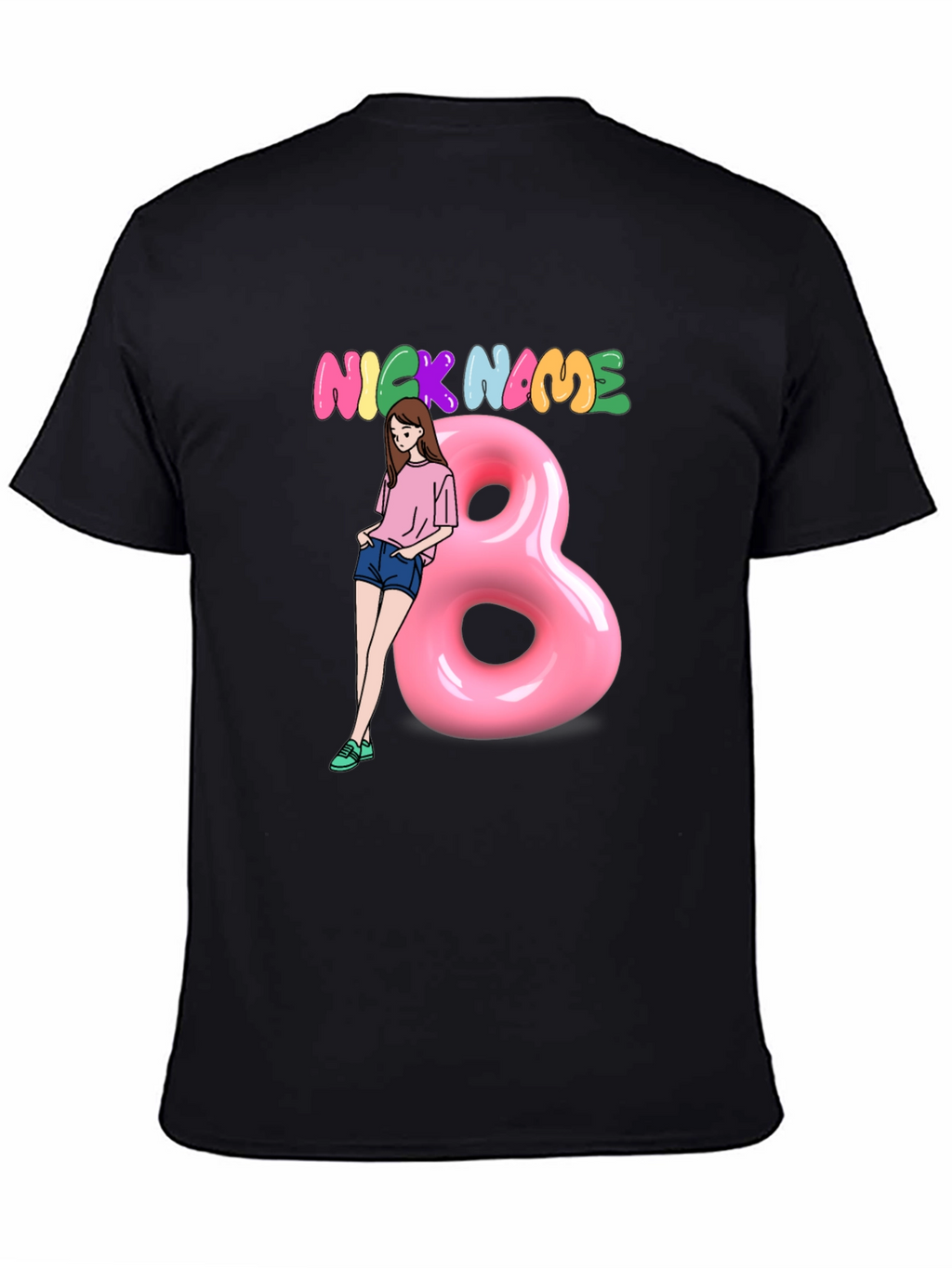 Nickname Graphic Print Black T-Shirt