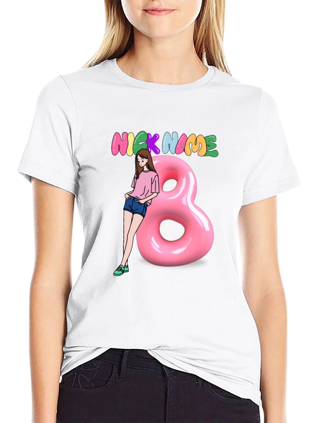Nickname Graphic Print Black T-Shirt