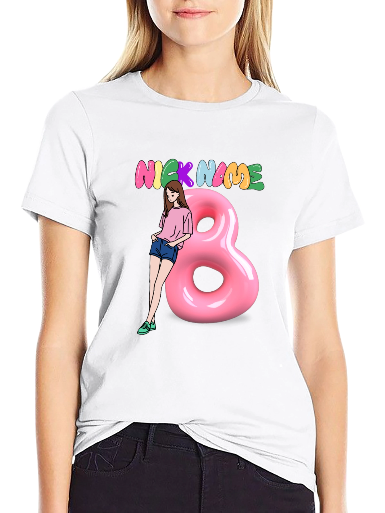 Nickname Graphic Print Black T-Shirt